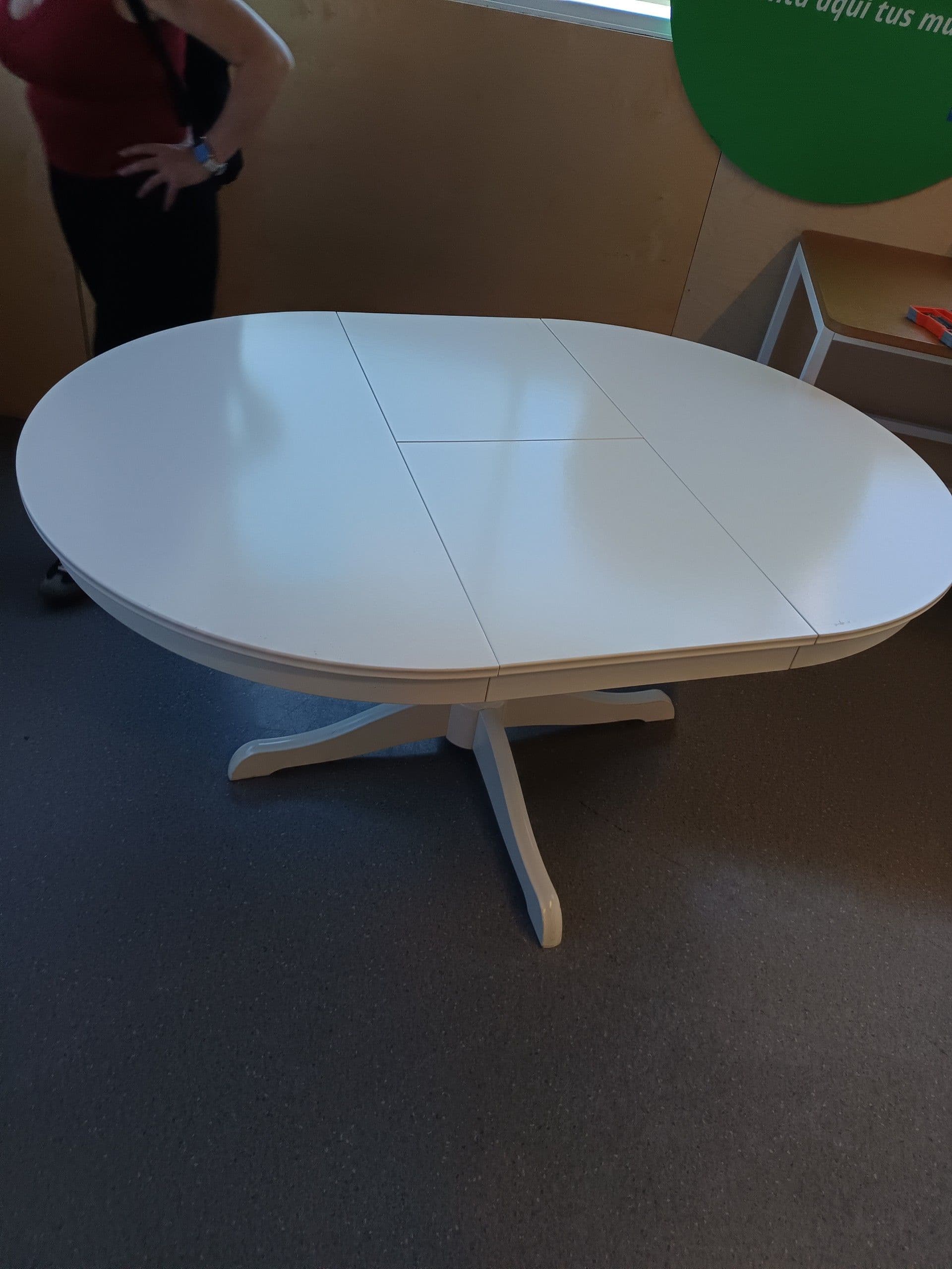 ROSENTORP taula extensible, blanc, 110/155 cm