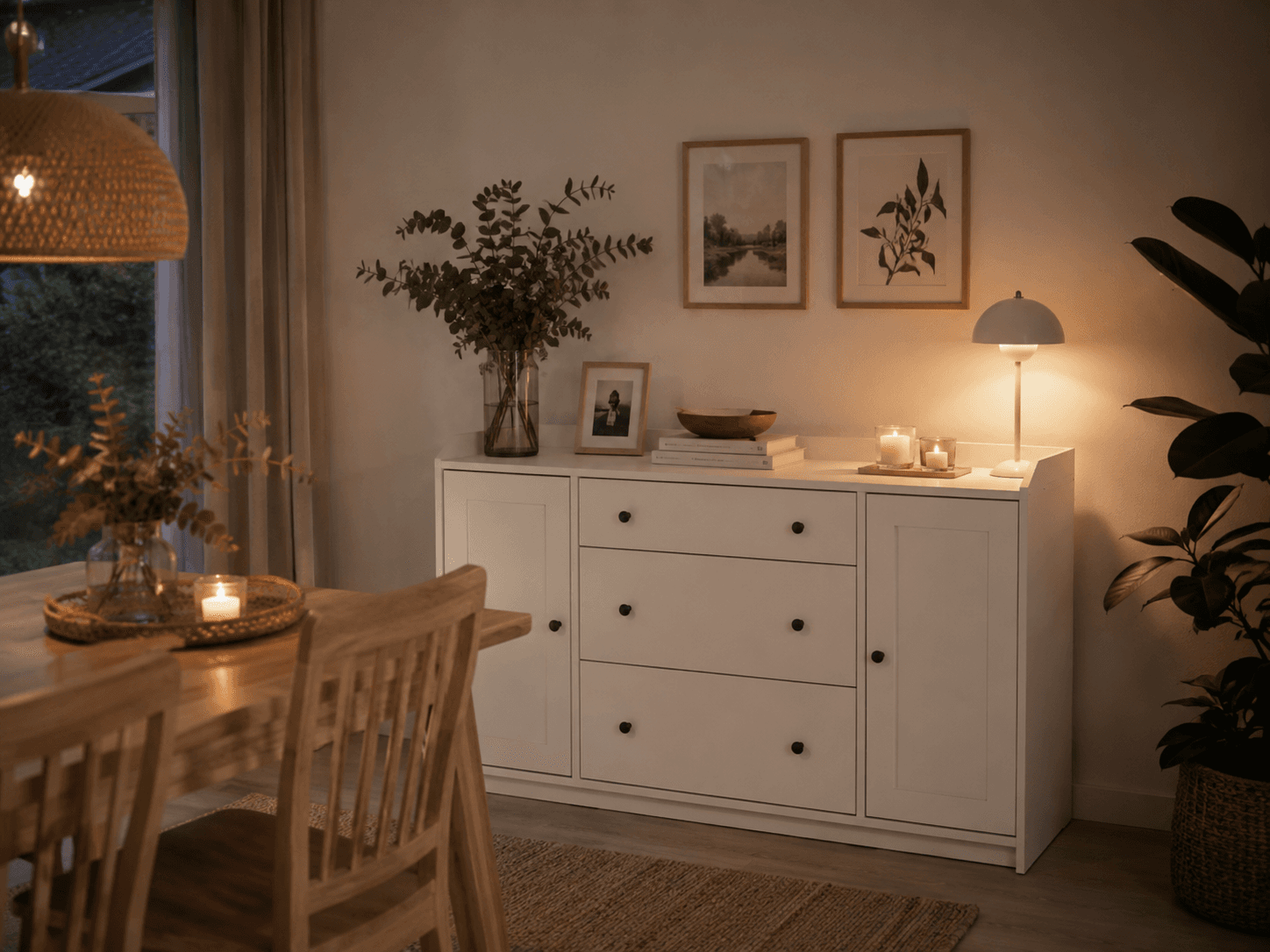 HAUGA APARADOR bufet, blanc, 140x84 cm