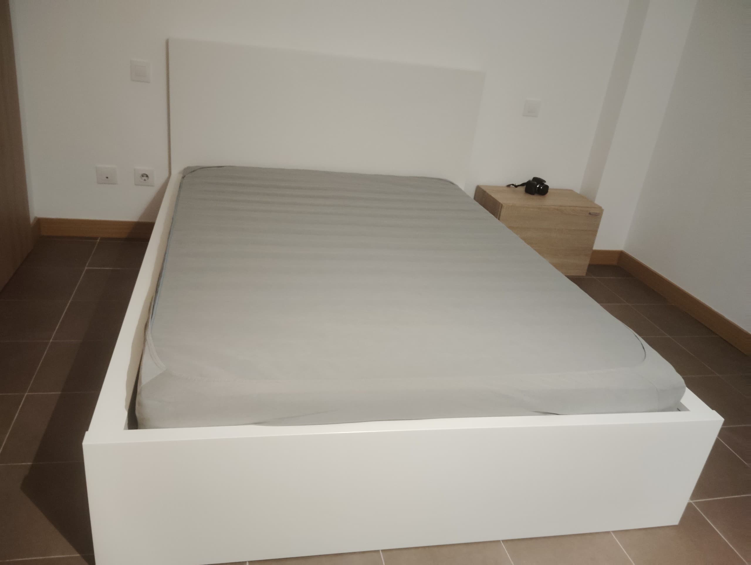 MALM estrutura de cama, azul/Luröy, 140x200 cm