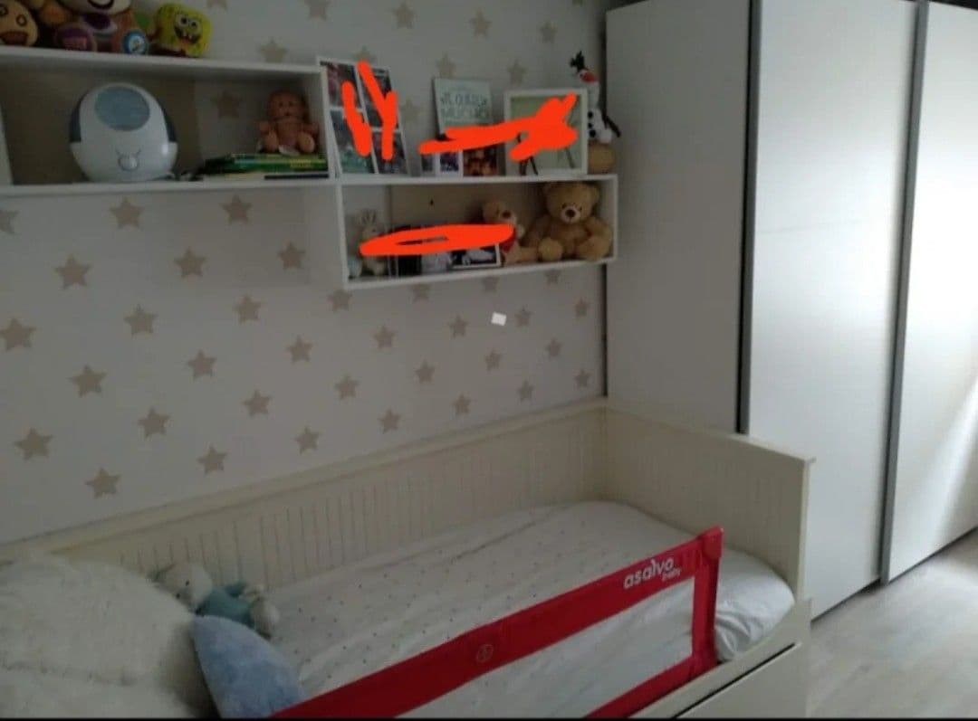 HEMNES bedroom furniture, set of 3, white stain, 80x200 cm