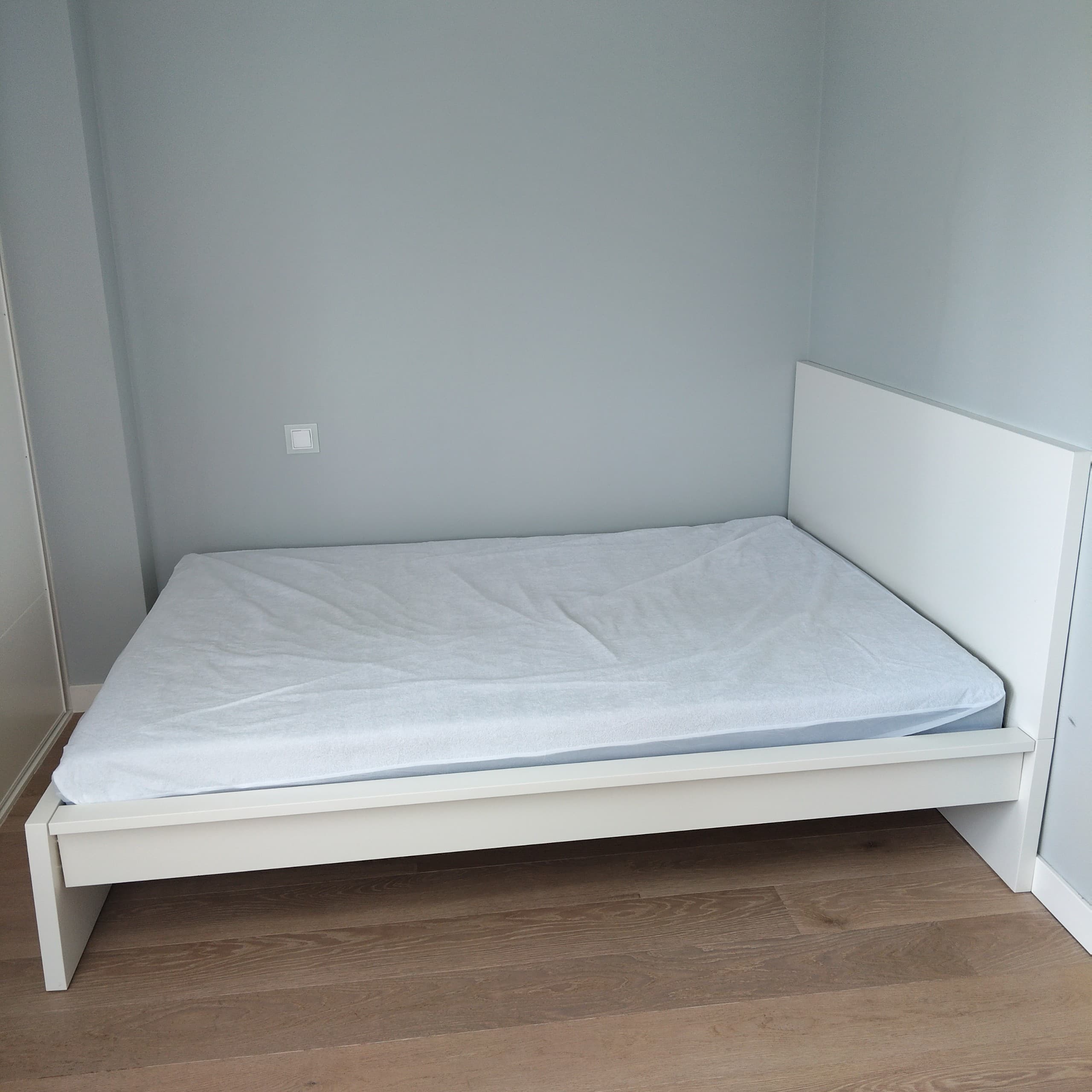 MALM estructura de llit alt, blanc/Luröy, 140x200 cm