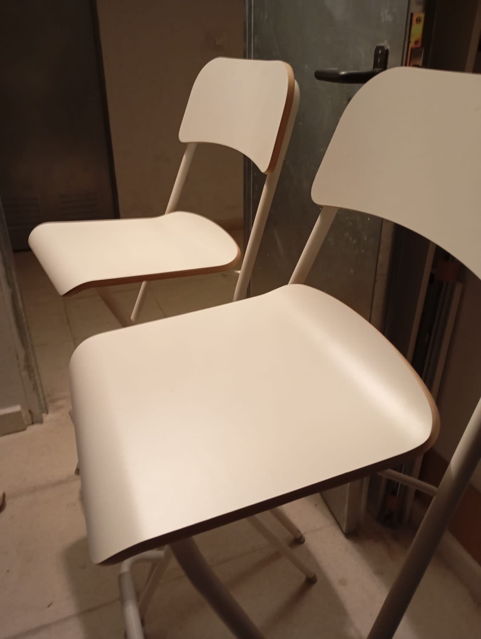 FRANKLIN Taburete alto plegable, blanco, blanco, 63 cm