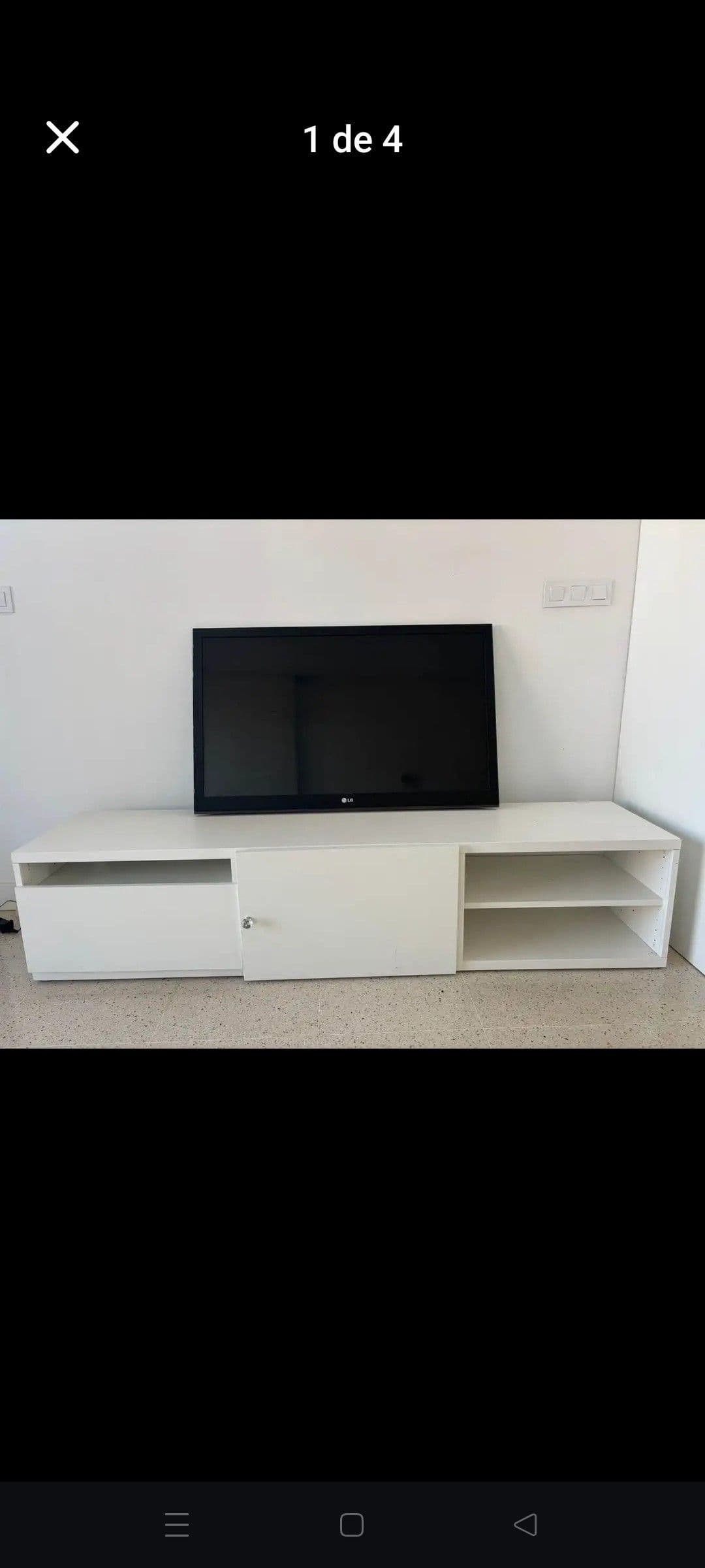 PLATSA moble salón, branco Fonnes/branco, 180x42x43 cm