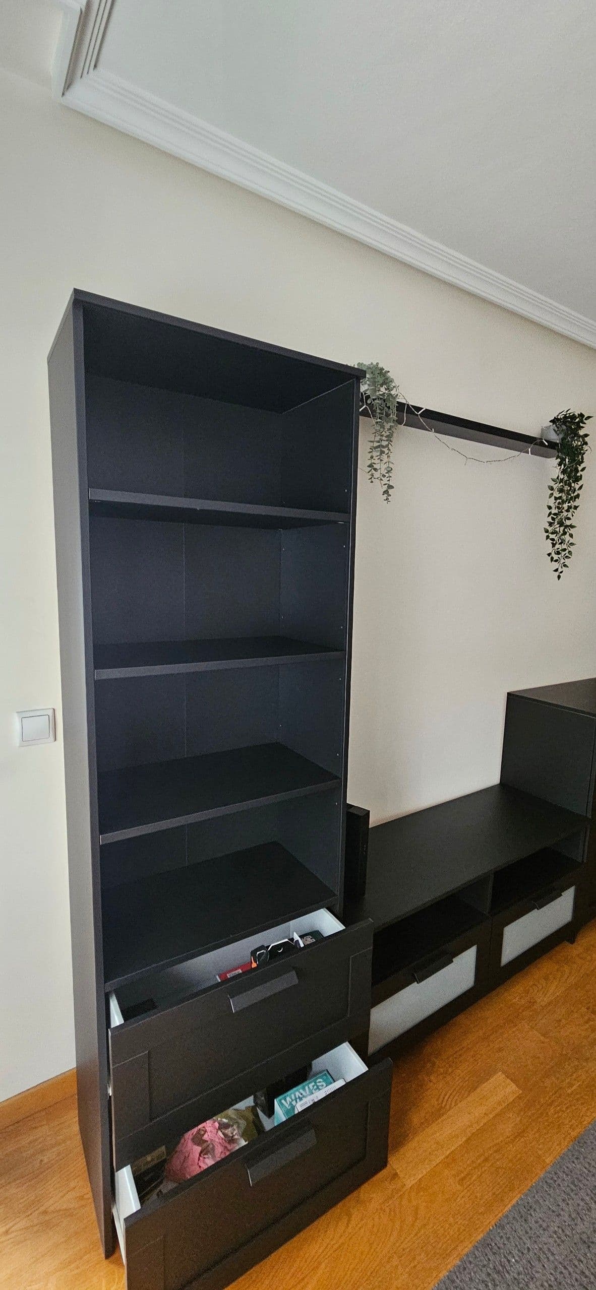 BRIMNES TV storage combination, white, 258x41x190 cm
