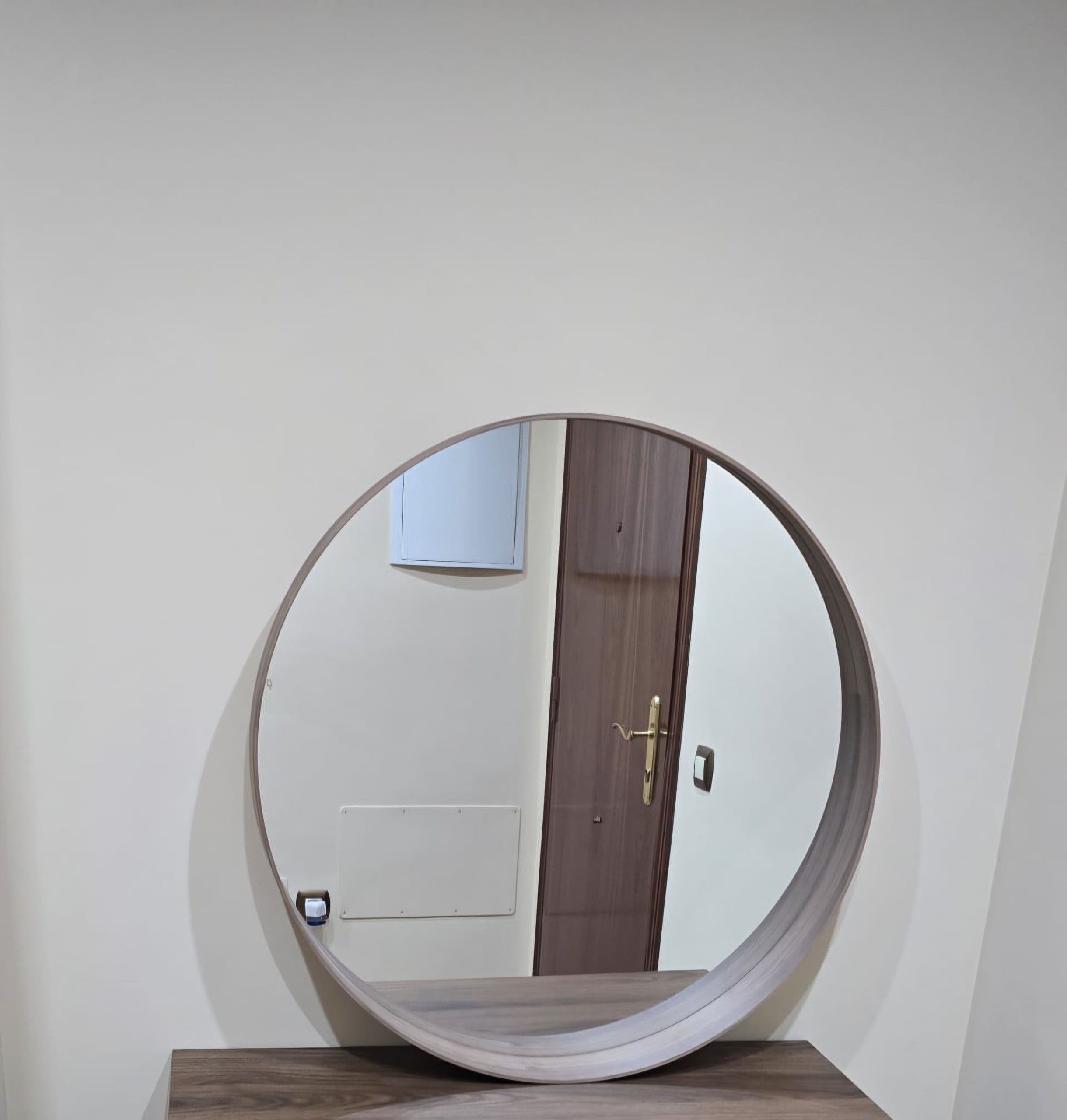 STOCKHOLM mirall, fullola de noguera, 80 cm