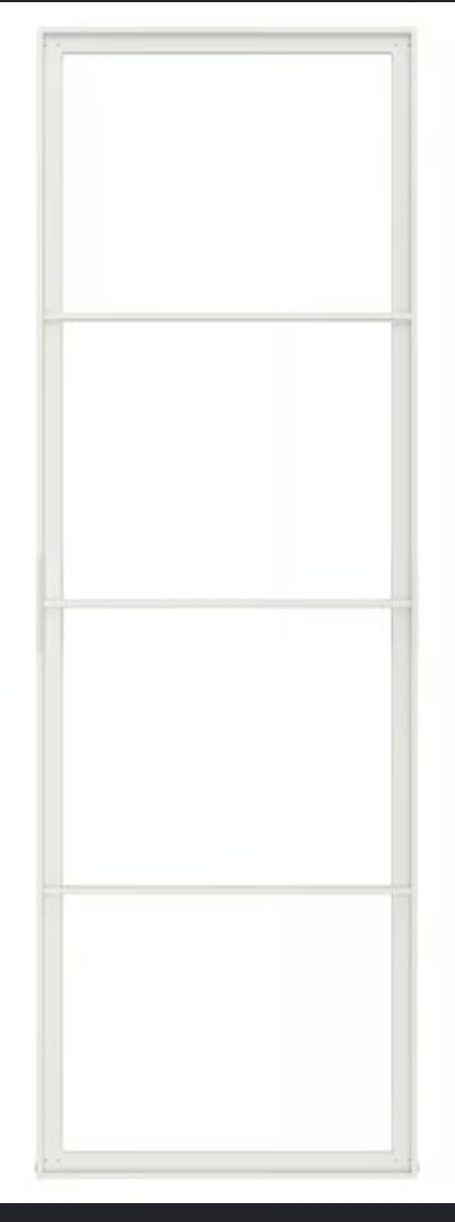 2 SKYTTA estrutura porta corrediza, branco, 77x196 cm
