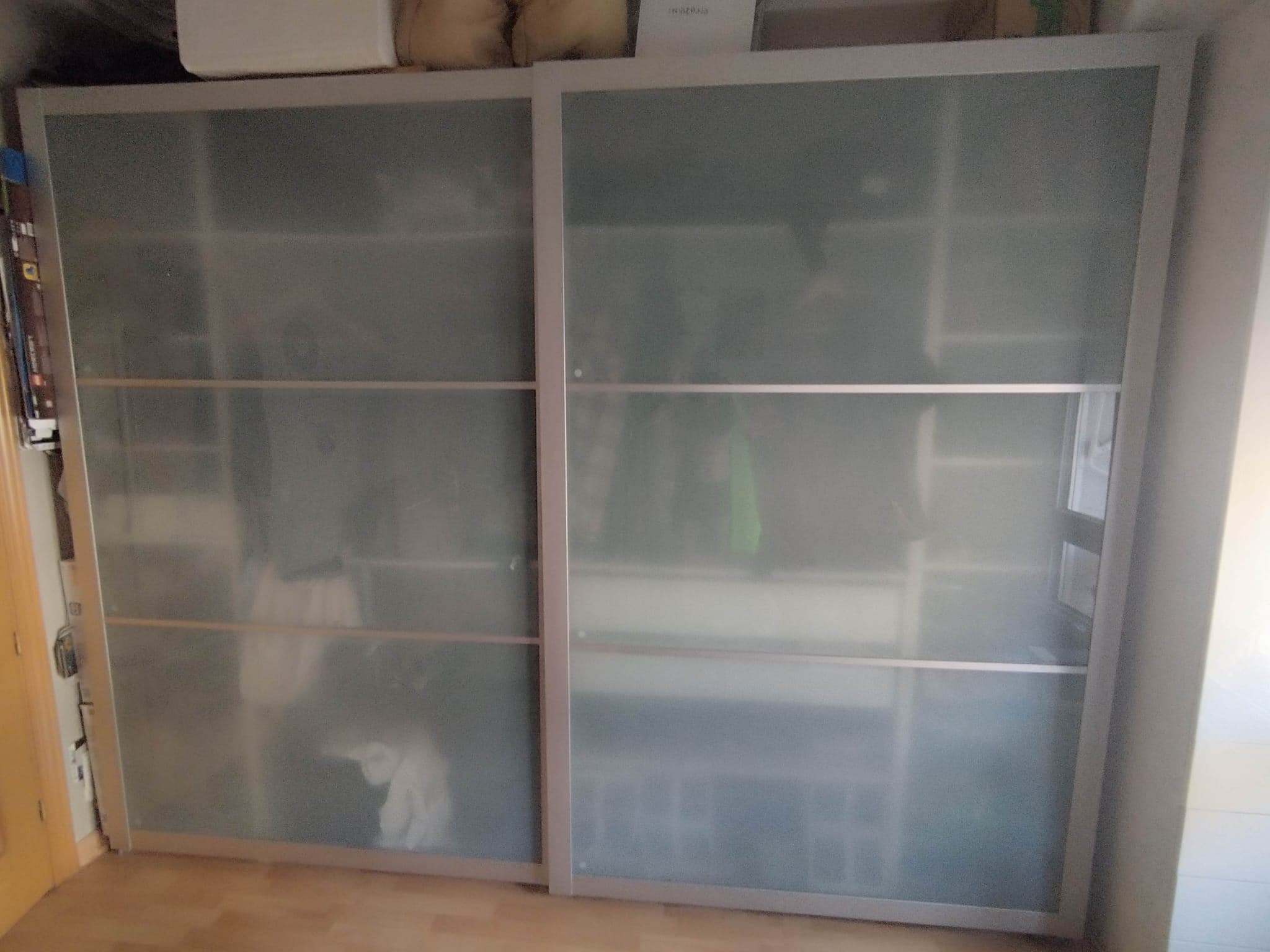 LUNDBRÄSMA 4 plaf per estruc port corr, vidre de quadres, 100x236 cm