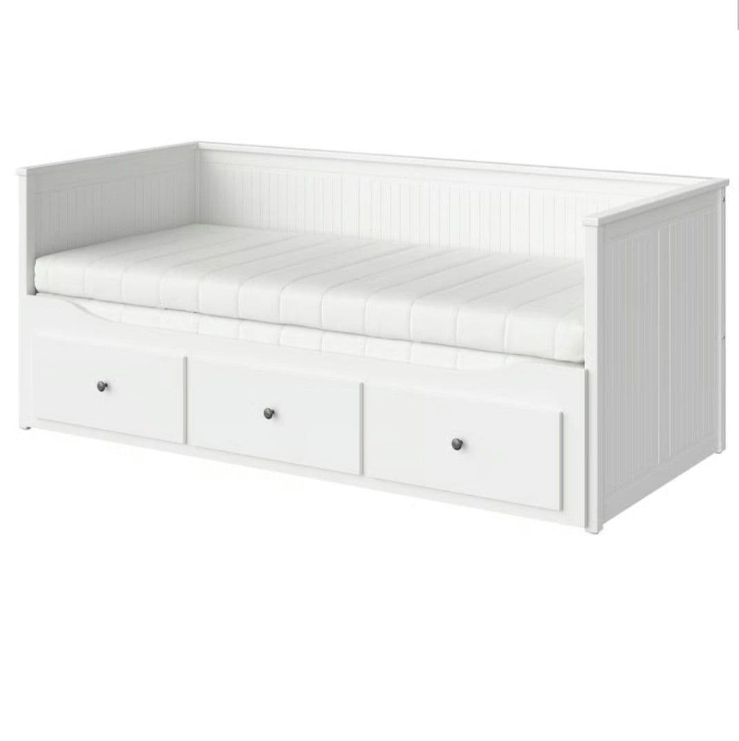 HEMNES bedroom furniture, set of 3, white stain, 80x200 cm