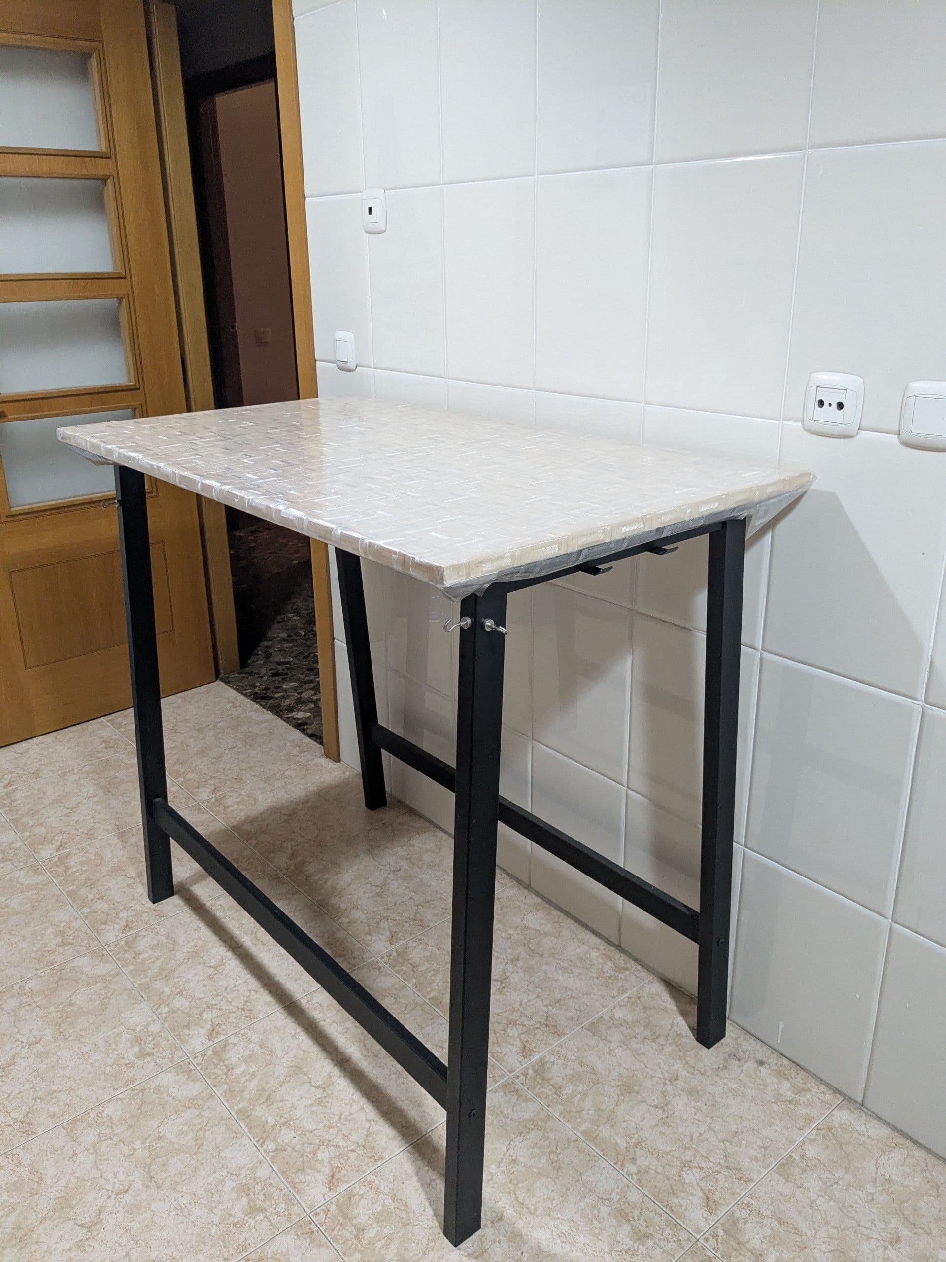 MITTZON conference table, birch veneer/black, 120x68x105 cm