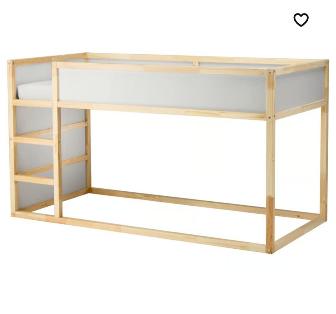 KURA llit reversible, blanc/Pi pinyer, 90x200 cm
