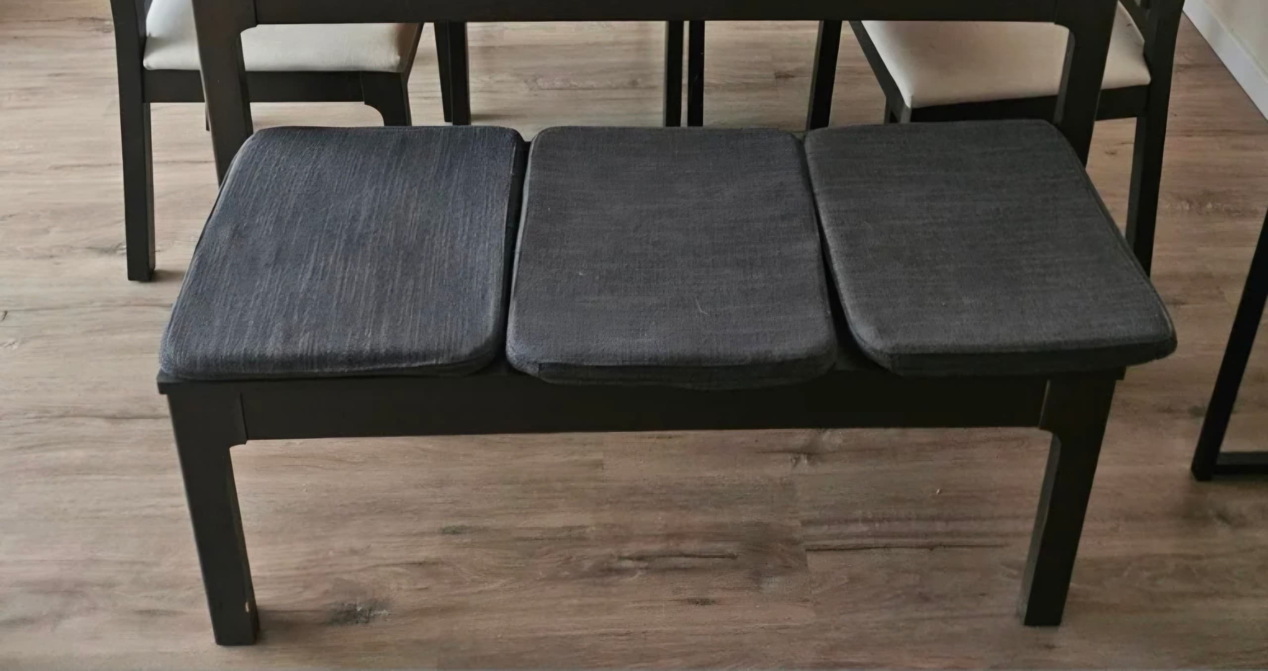 BANCO EKEDALEN bench, tinted effect birch veneer, 210x38 cm
