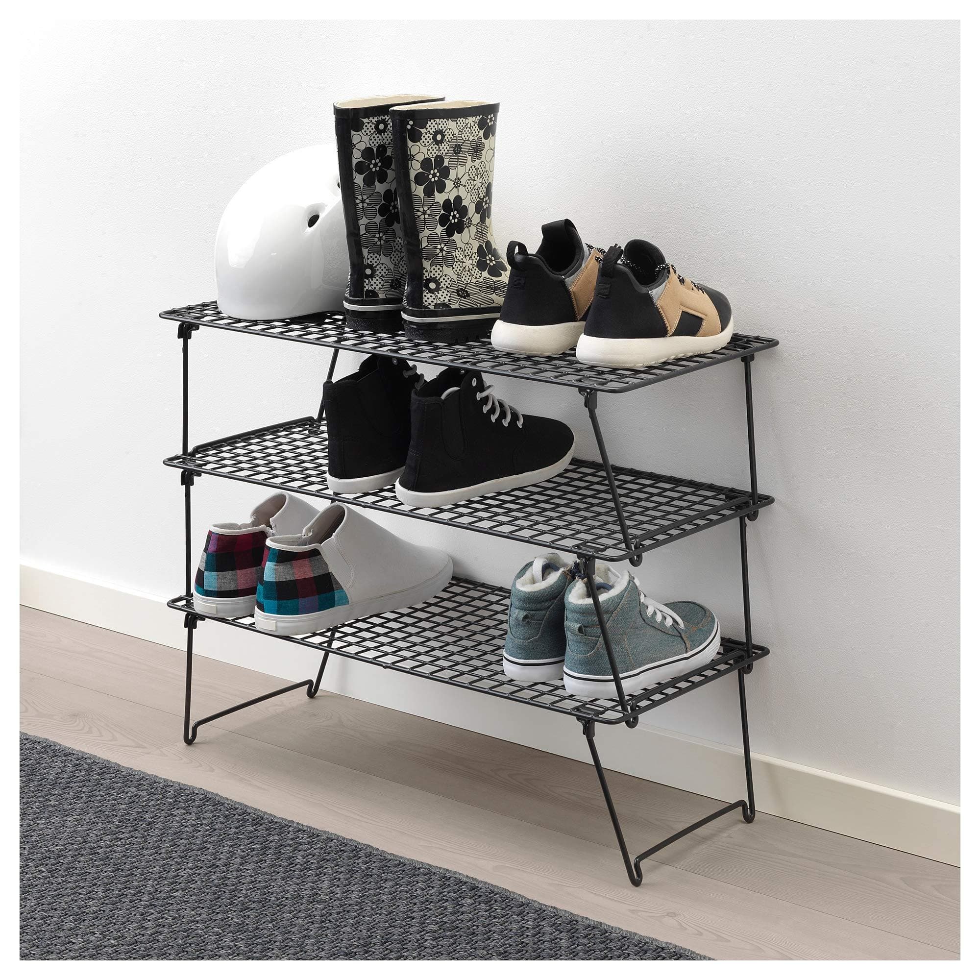 GREJIG estante zapatero, gris, 58x27x17 cm