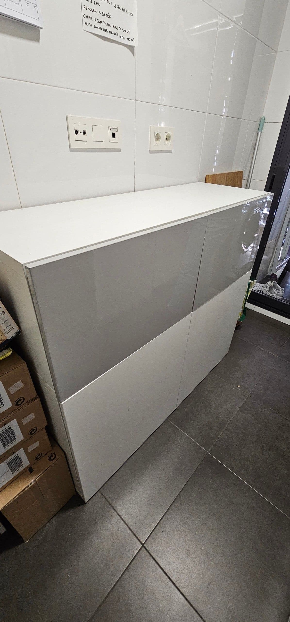 BESTÅ storage combination w doors/drawers, white/Förvaltare white, 120x42x75 cm