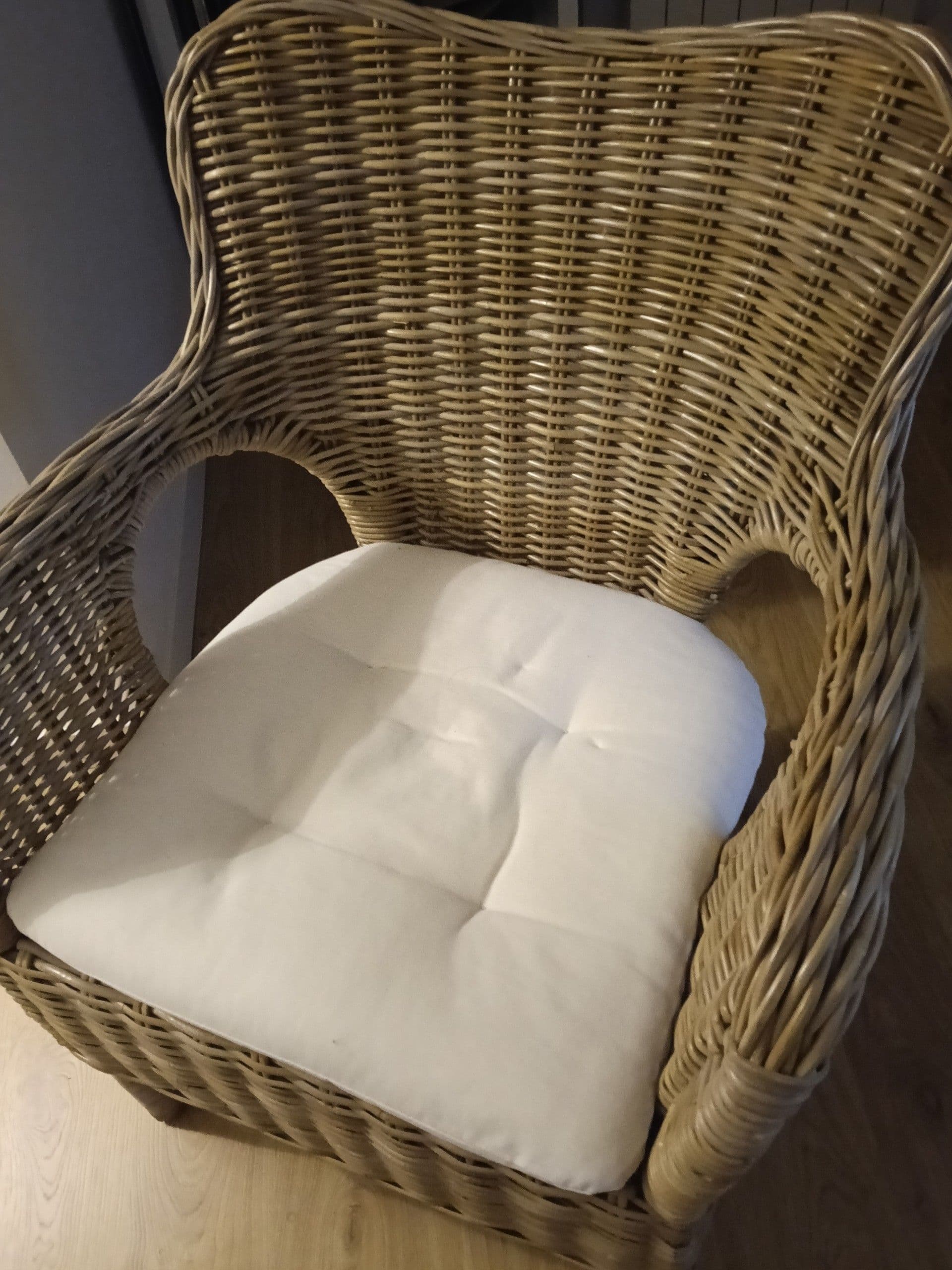 AGEN armchair with cushion, rattan/Norna natural