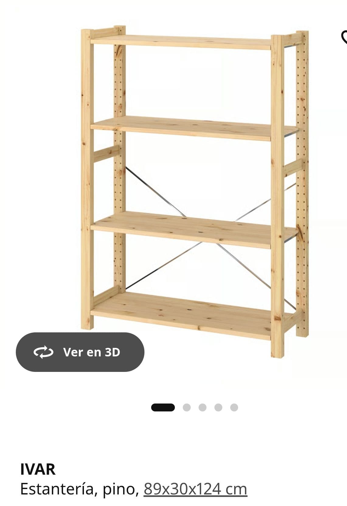 IVAR shelving unit, pine, 89x30x124 cm