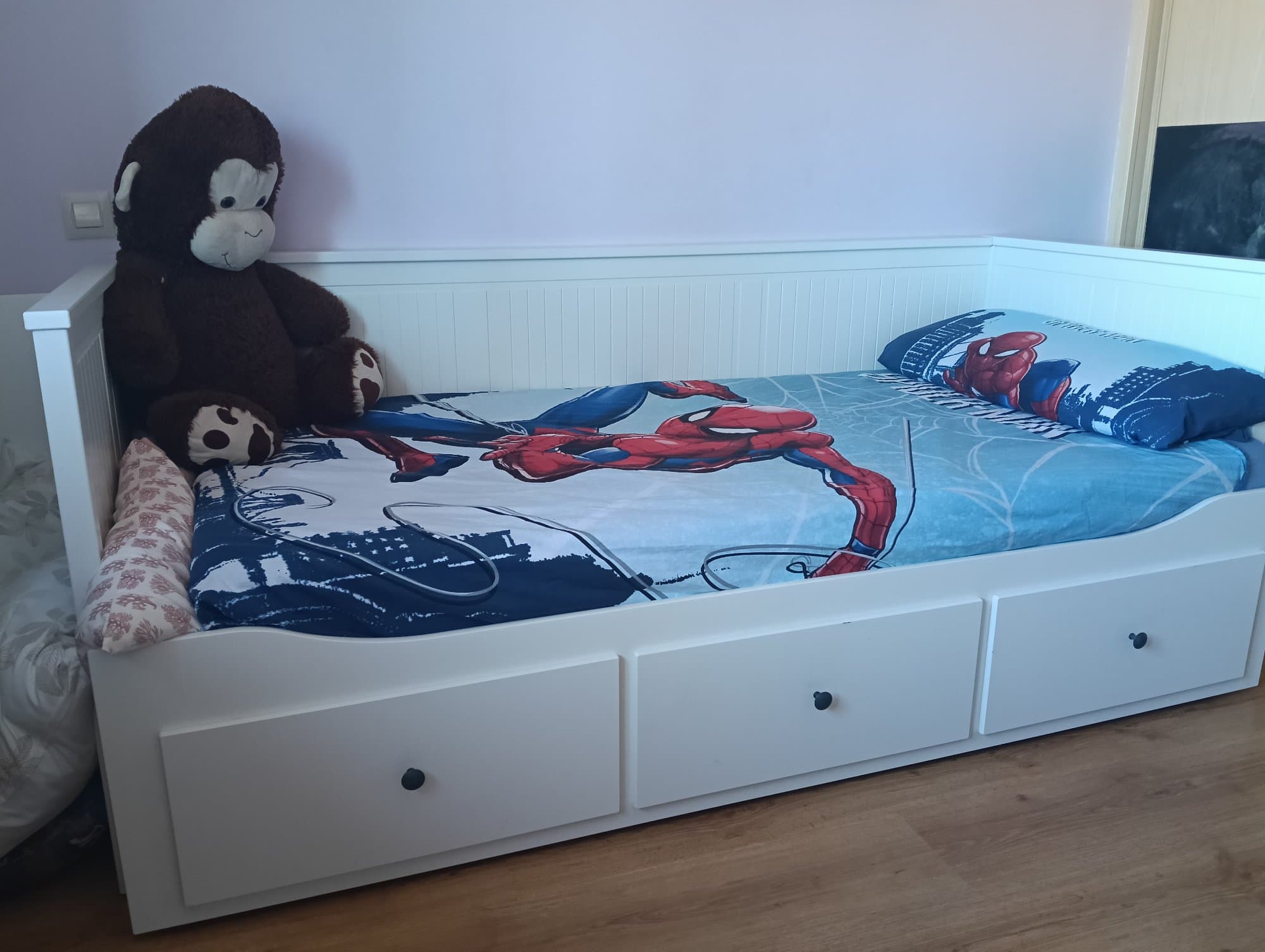 HEMNES estrutura diván con 3 caixóns, branco, 80x200 cm