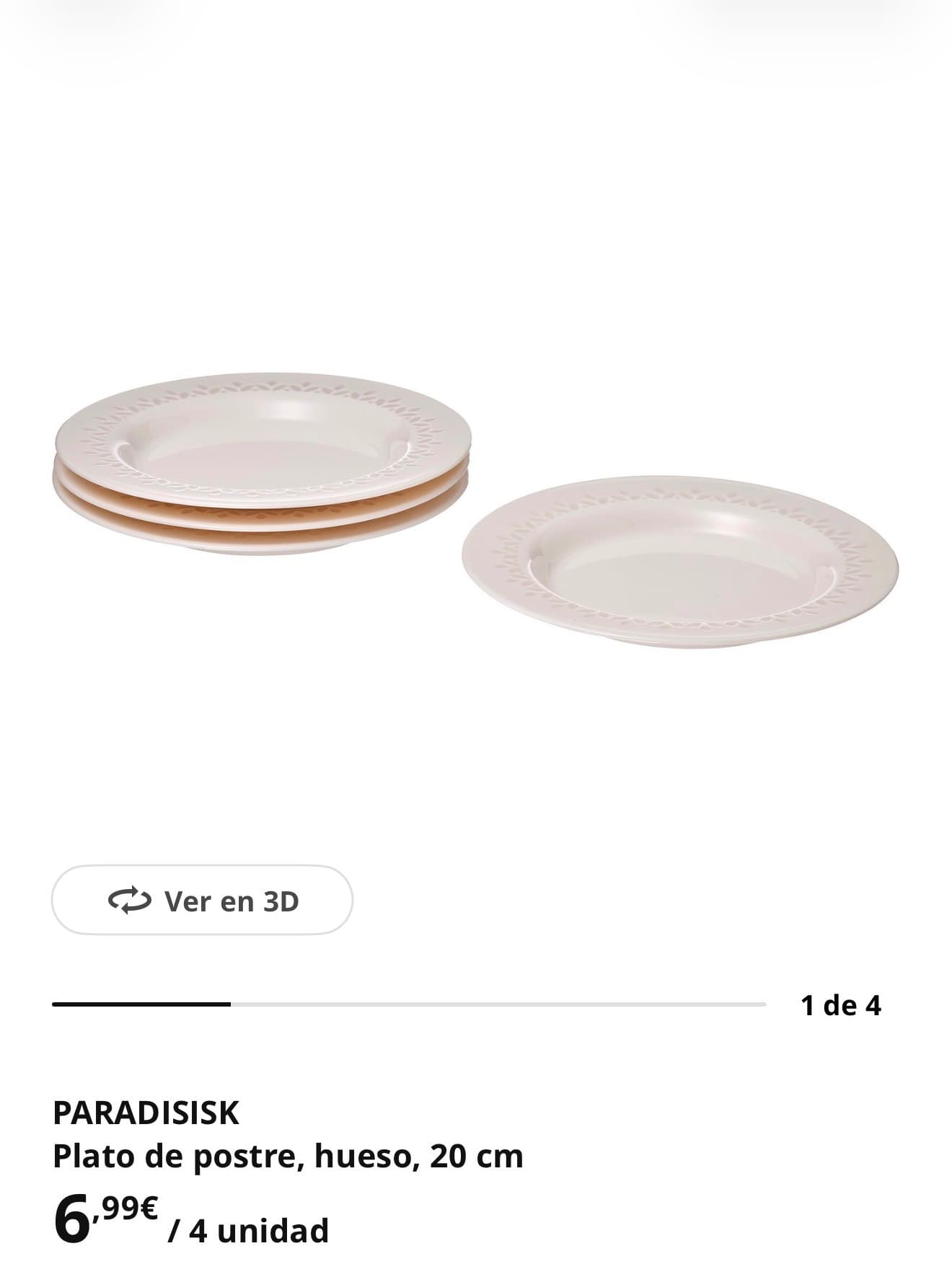 PARADISISK side plate, off-white, 20 cm