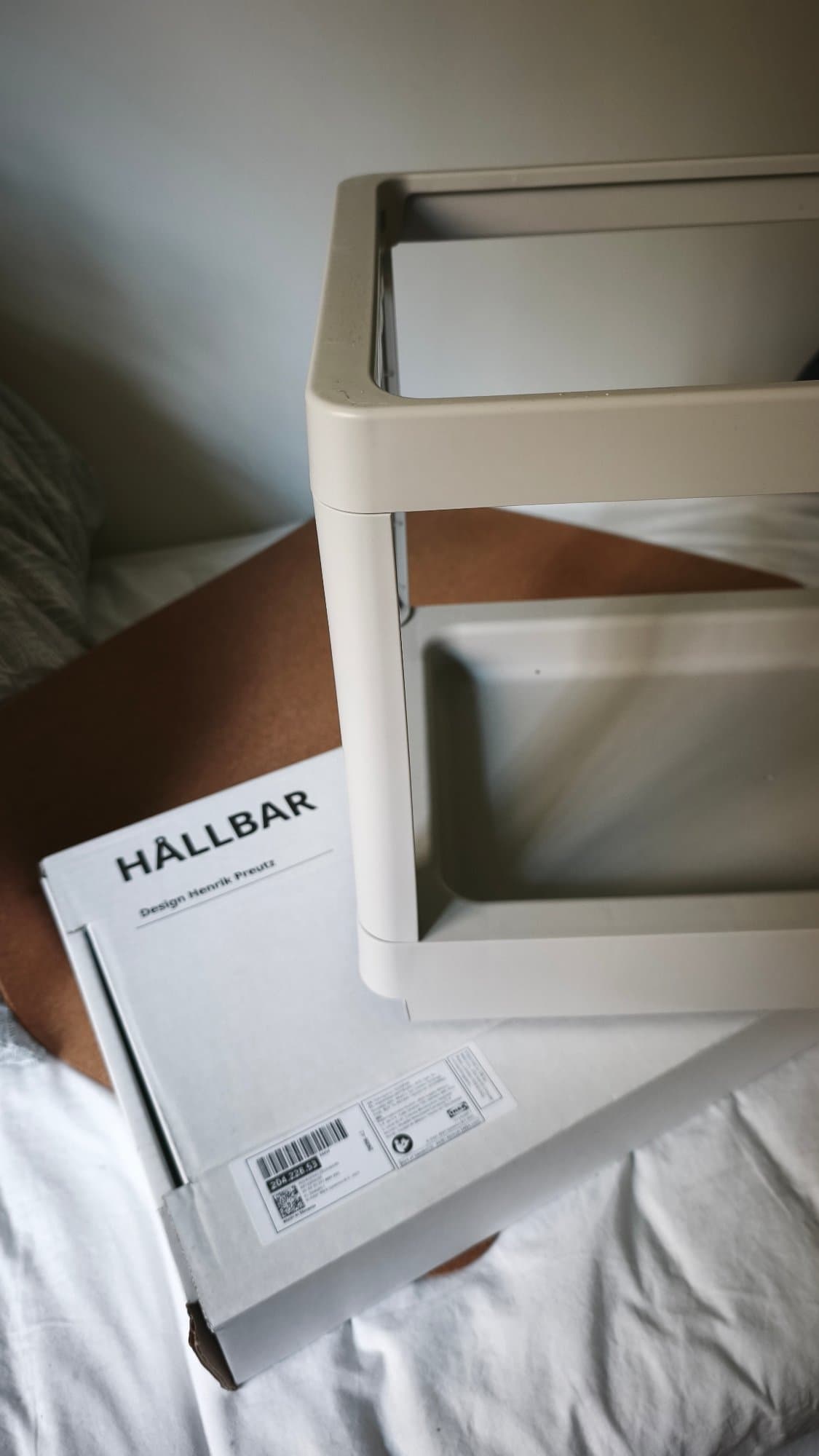 HÅLLBAR pull-out frame for waste sorting, light grey