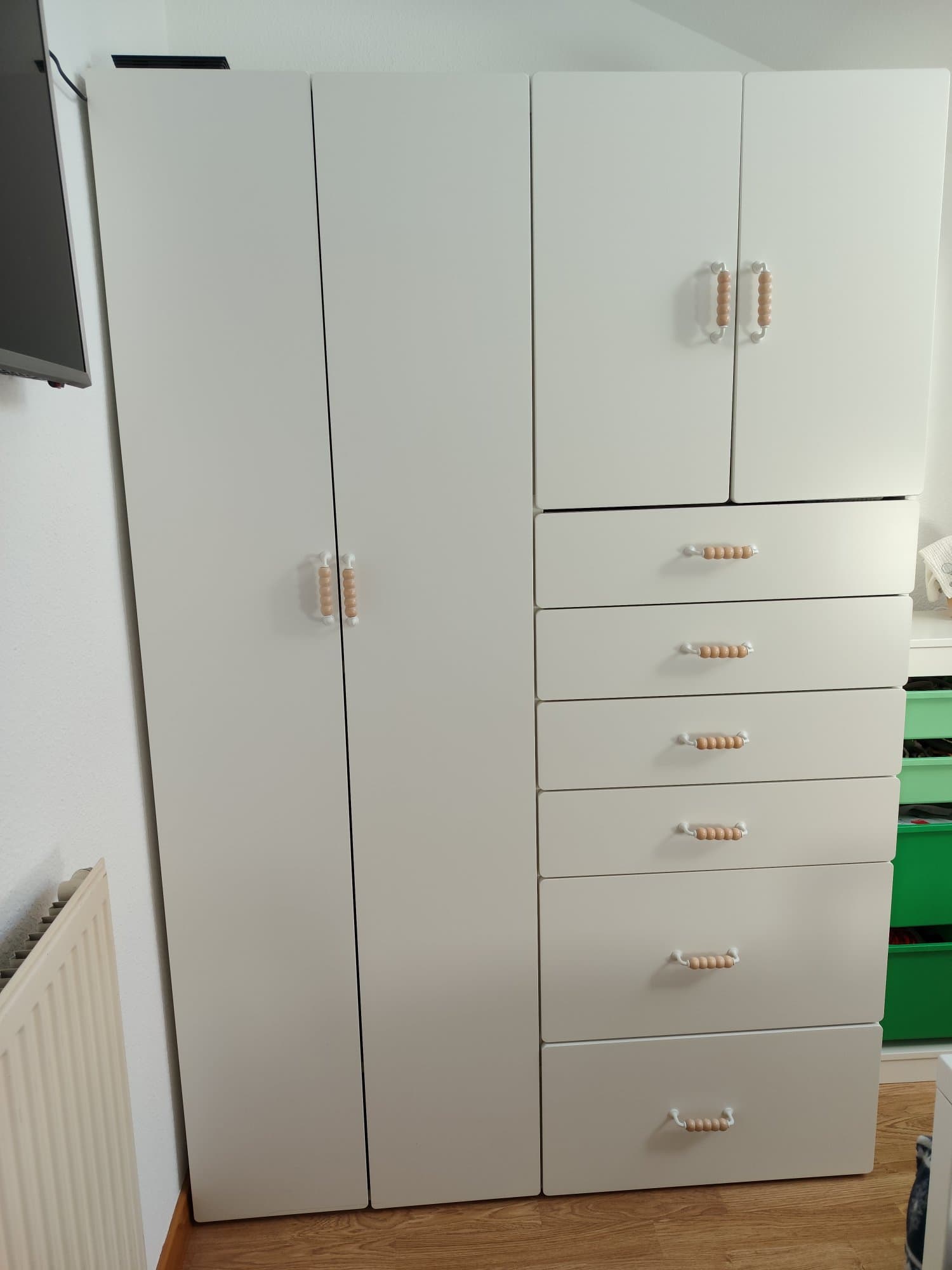 SMÅSTAD / PLATSA armairua, zuria zuria/2 armairurako barra, 60x57x181 cm