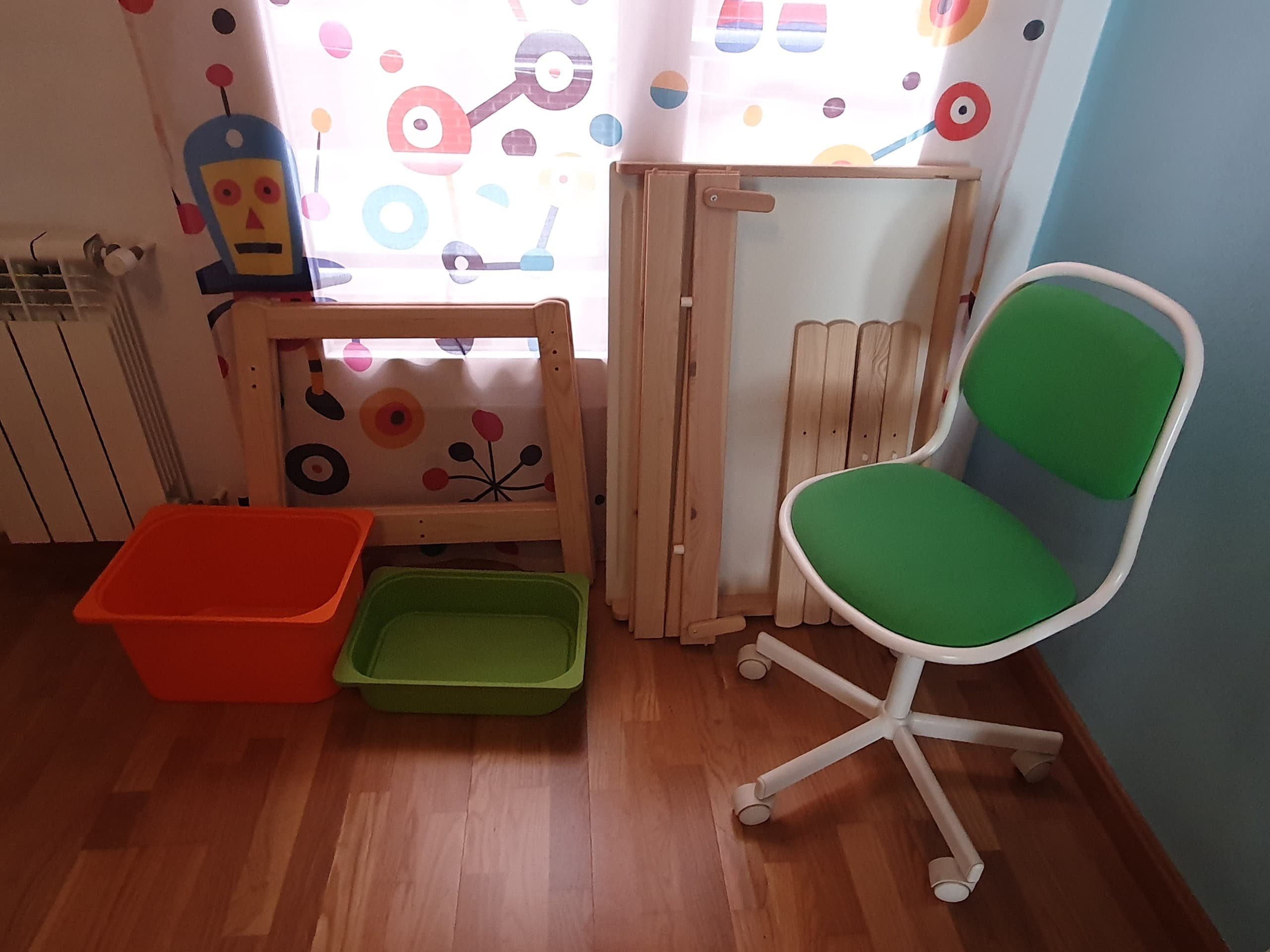 ÖRFJÄLL cadeira escritorio neno, branco/Vissle verde claro