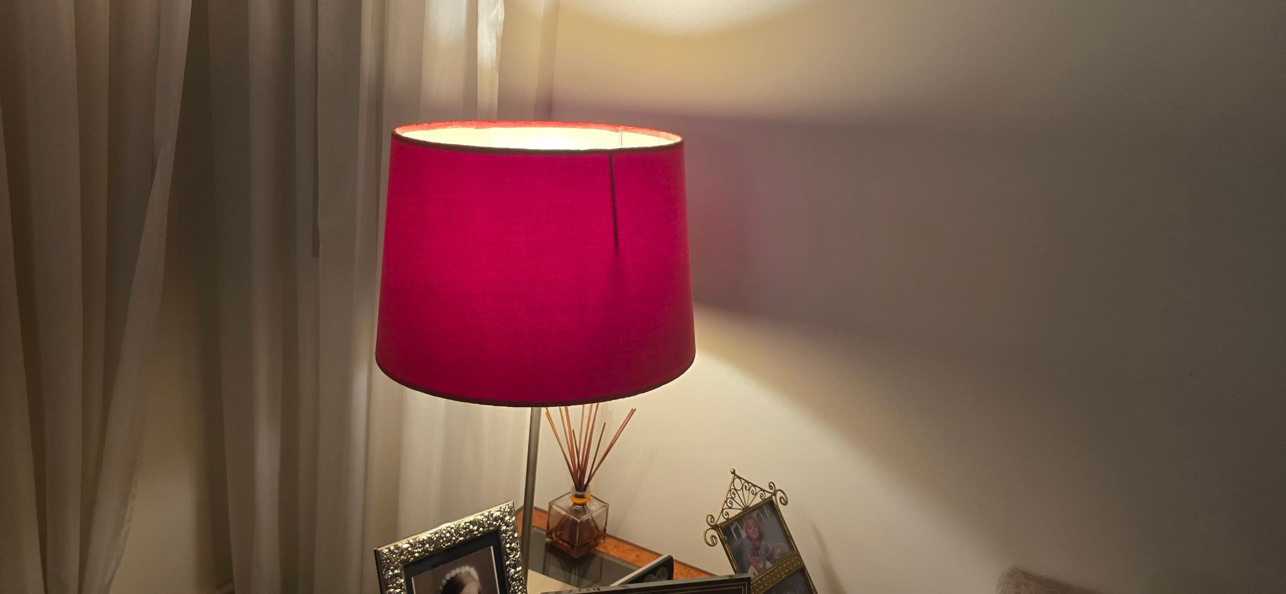 MOLNSKIKT pantalla para lámpada, vermello escuro veludo, 33 cm