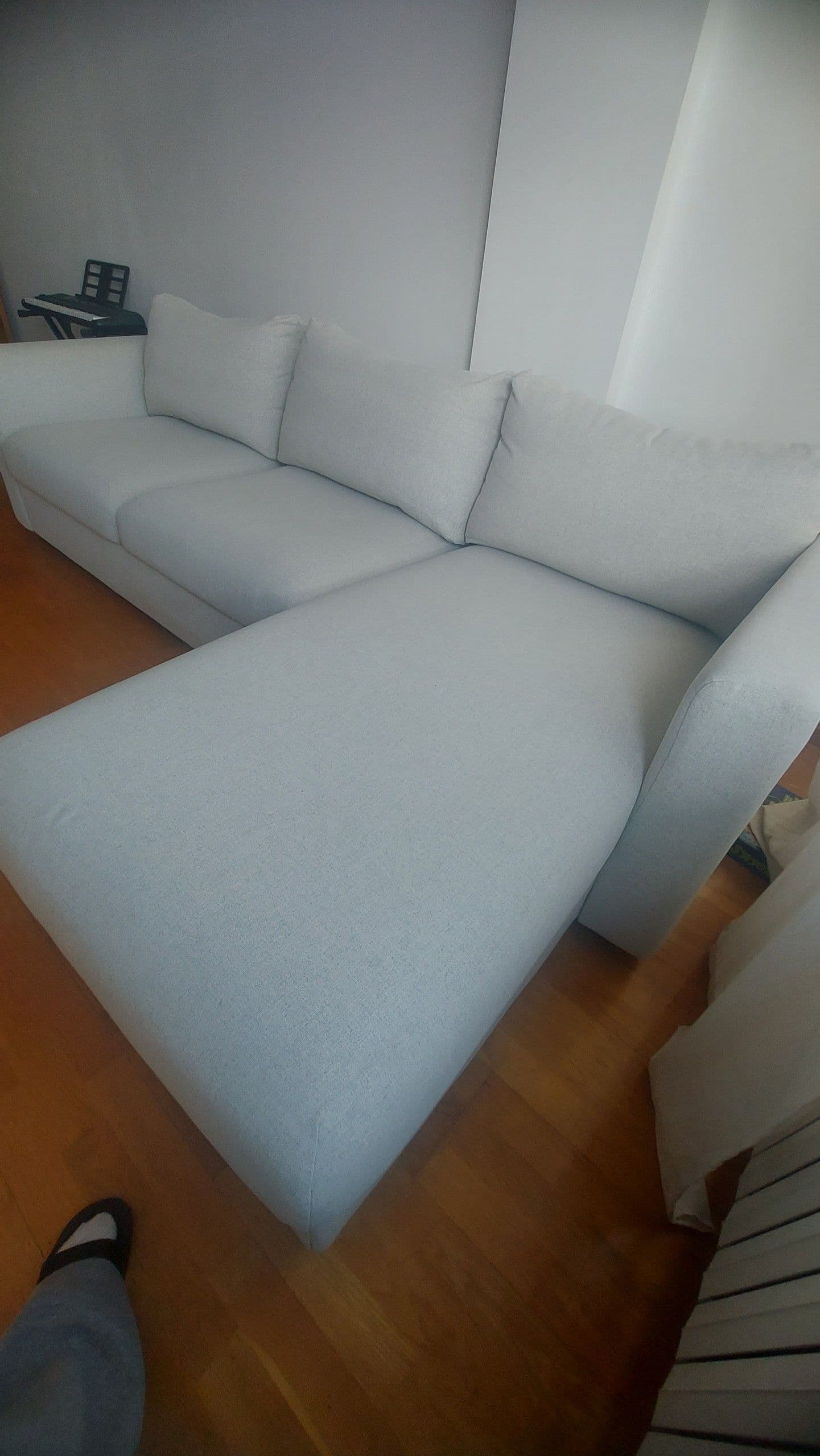 VIMLE 3-seat sofa-bed with chaise longue, Gunnared beige
