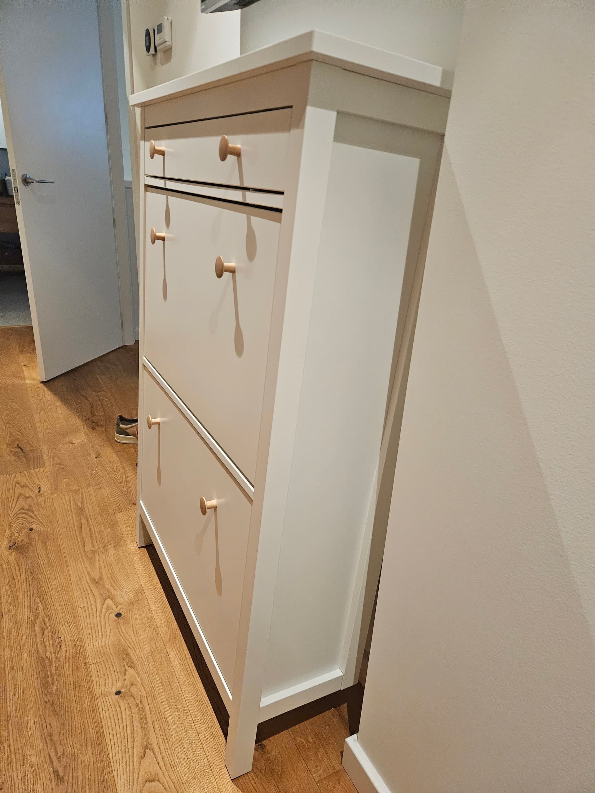 HEMNES zapateiro 2, branco, 89x30x127 cm