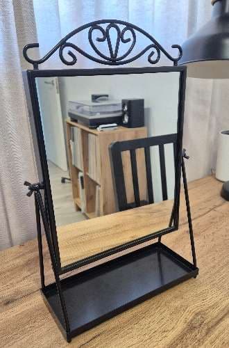 KARMSUND espello de mesa, negro, 27x43 cm