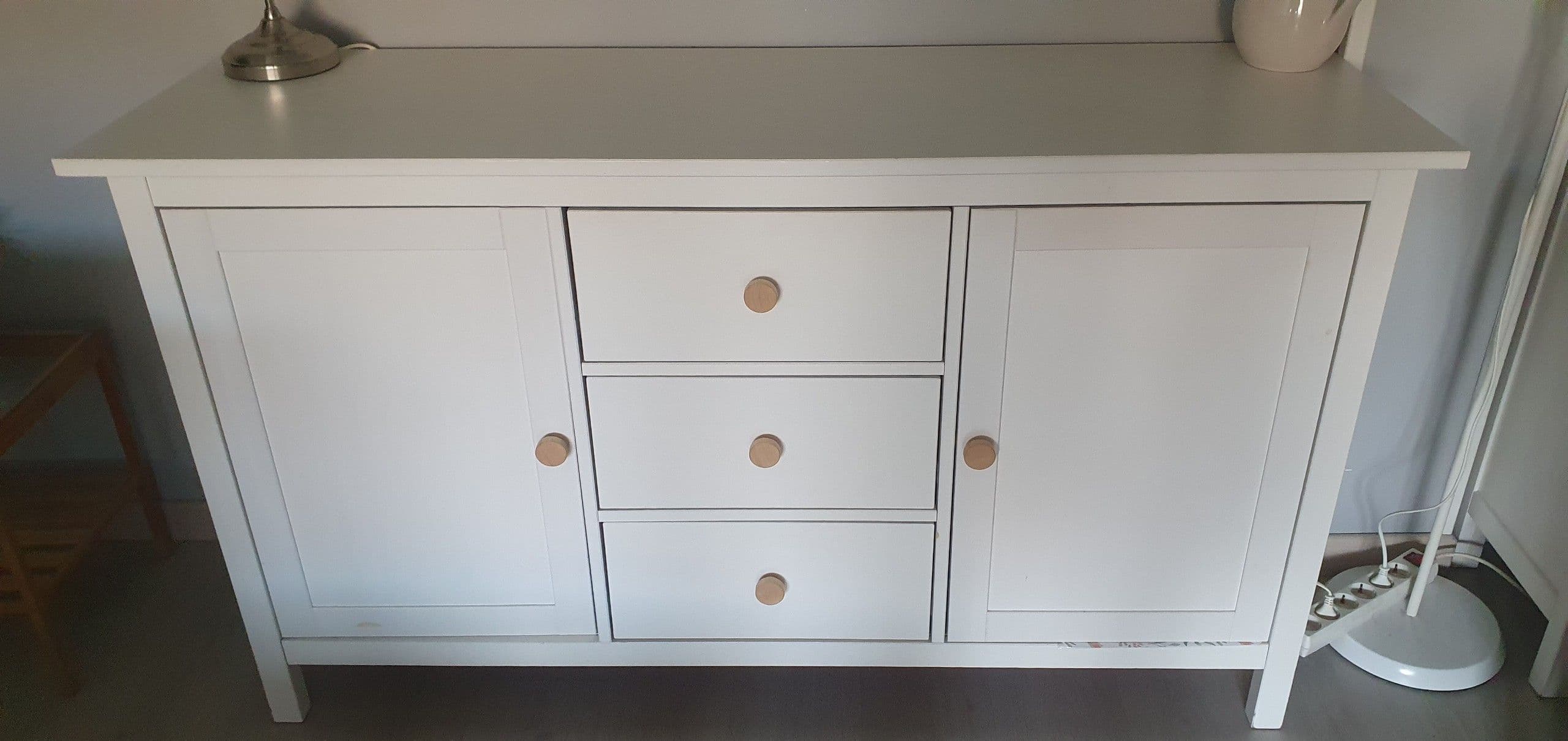 HEMNES bufet, tint blanc/marró clar, 157x88 cm