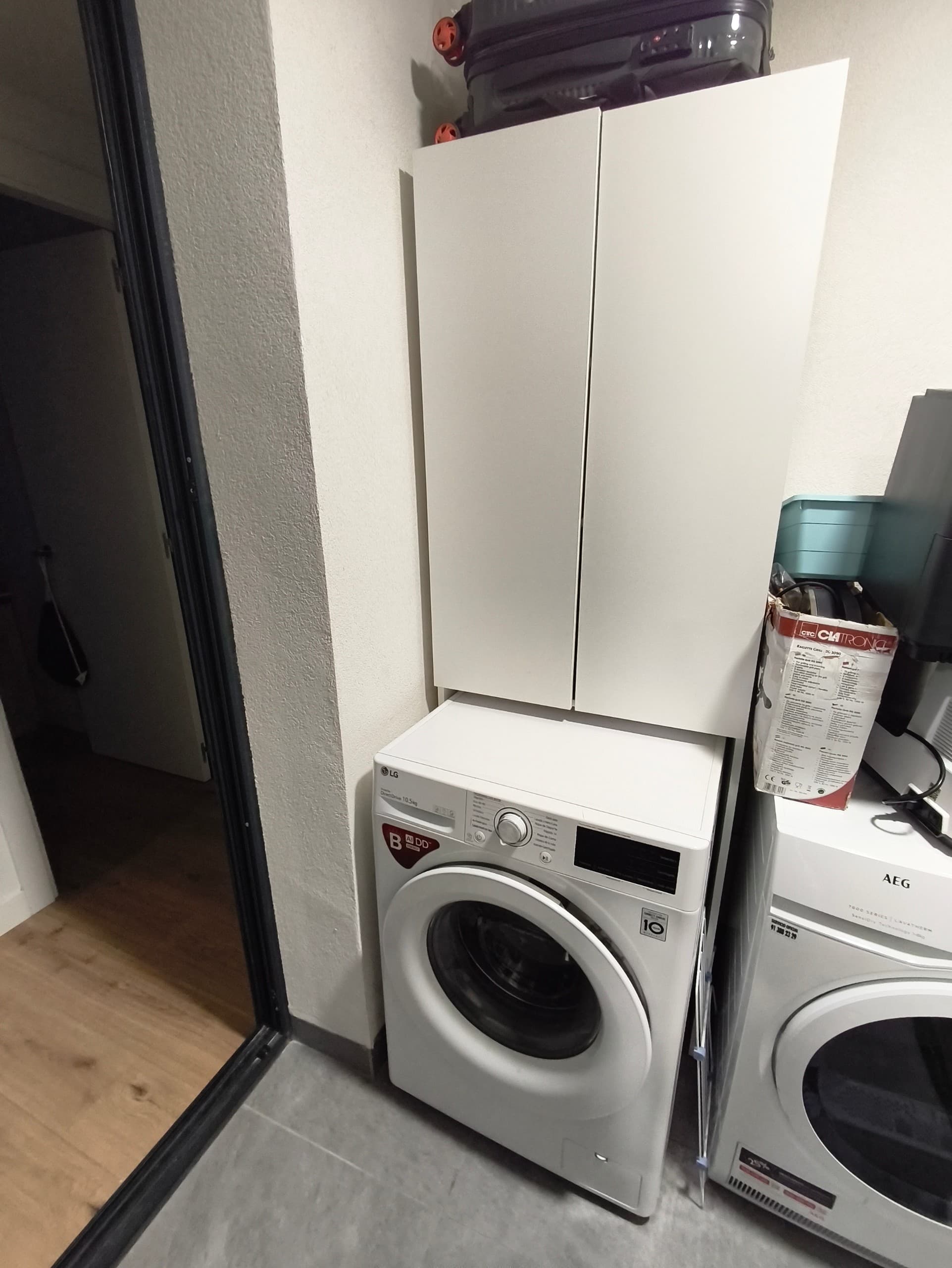 NYSJÖN cabinet for washing machine, white, 65x190 cm