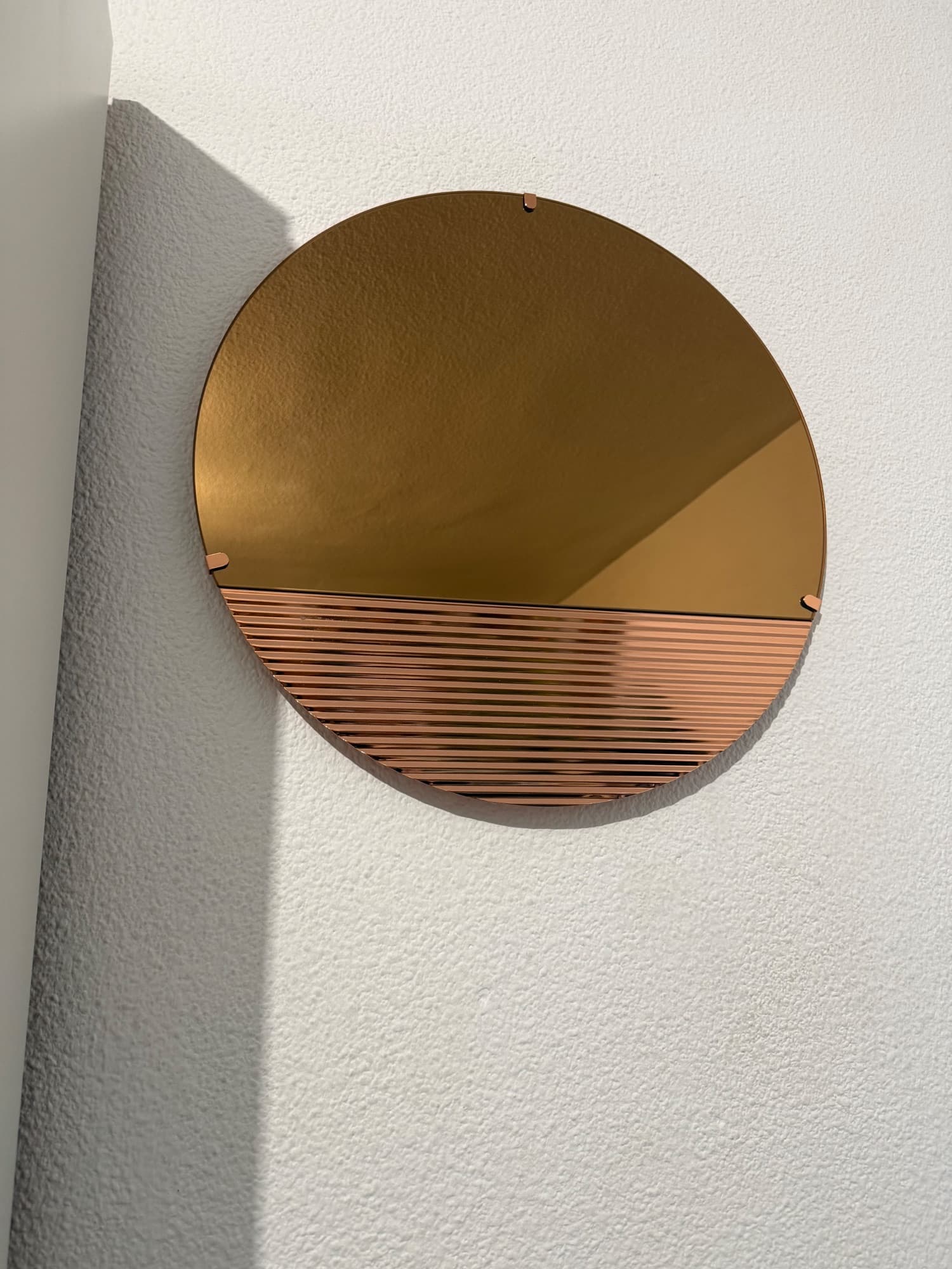 SKOGSGRÄNSEN lámpara LED espejo de pared, regulación intensidad luminosa/color bronce redondo