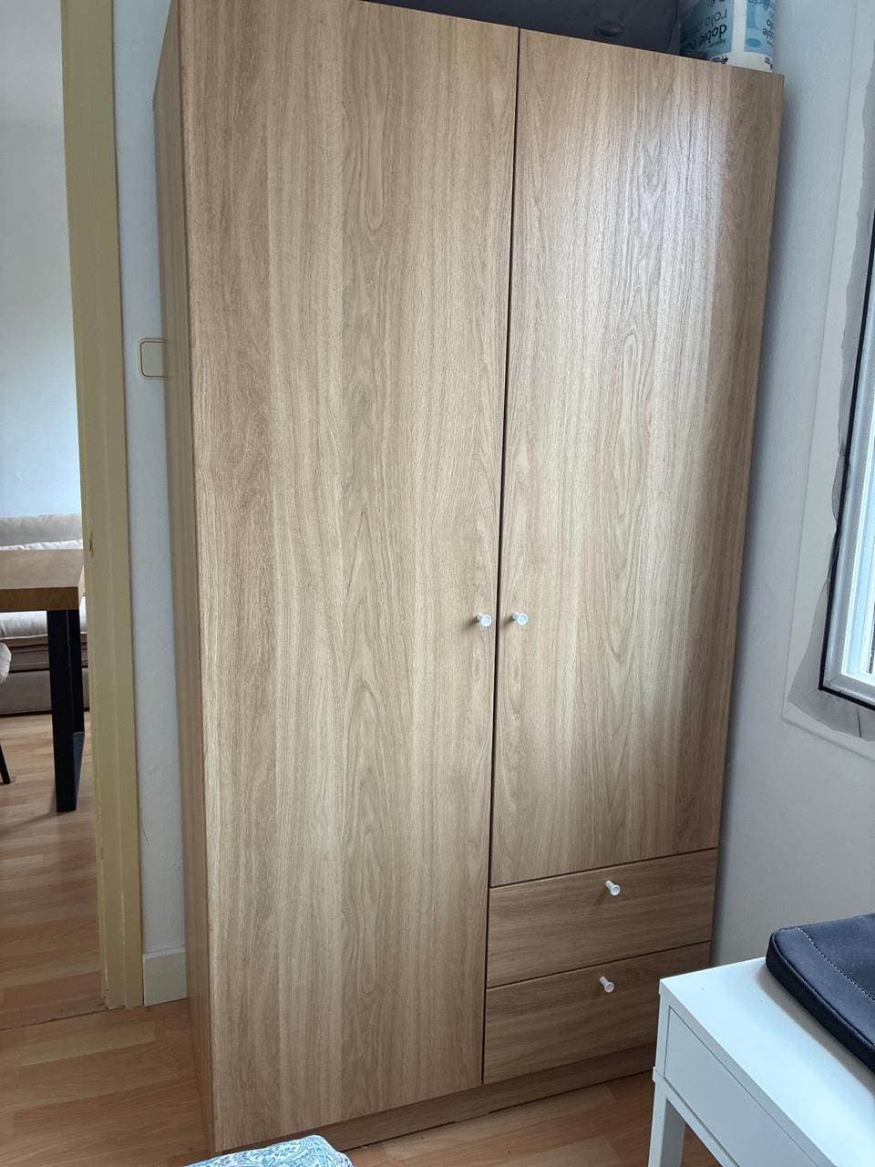 VILHATTEN armario con 2 portas e 2 caixóns, efecto carballo, 98x57x190 cm