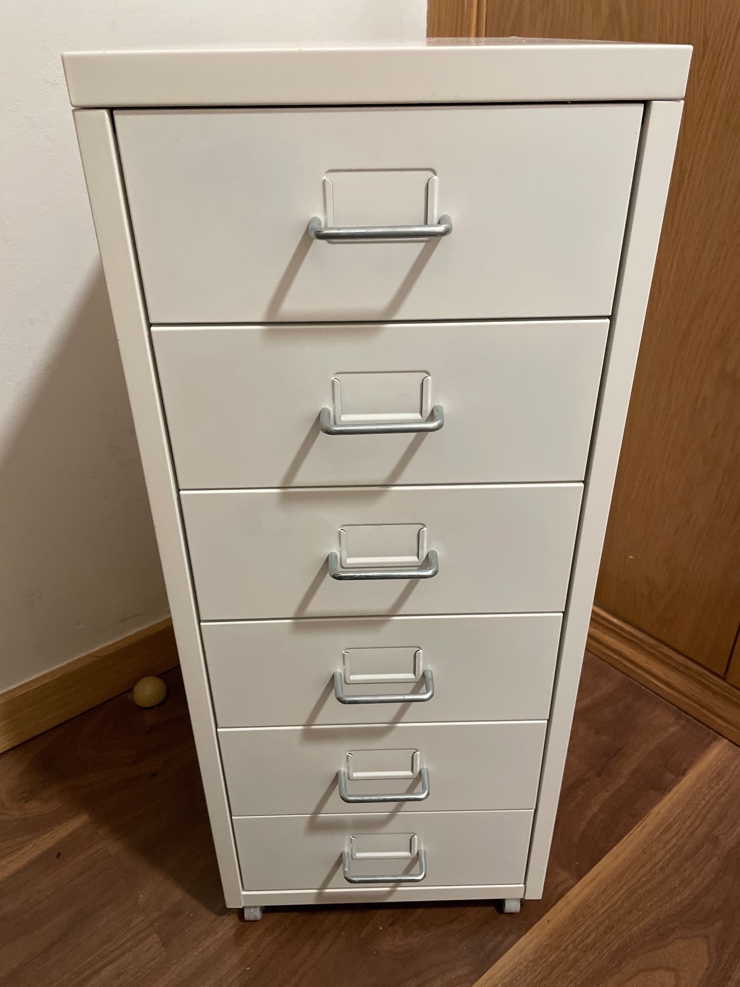 HELMER drawer unit on castors, silver-colour