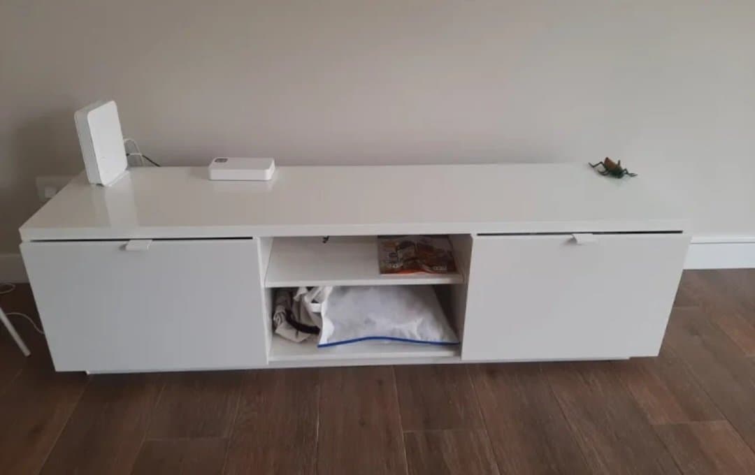 BYÅS TB-altzaria, distira handia zuria, 160x42x45 cm