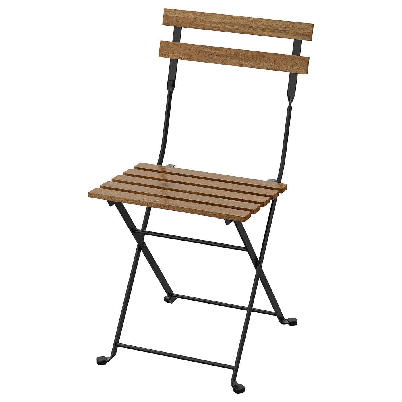 TÄRNÖ Silla jardín, plegable negro/tinte marrón claro