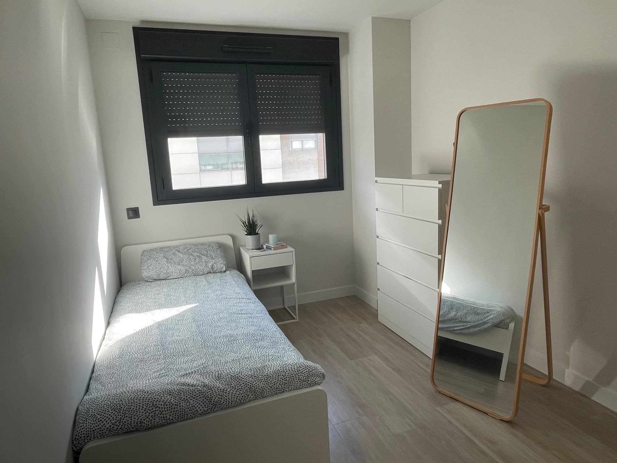 SLÄKT bed frame with slatted bed base, white, 90x200 cm