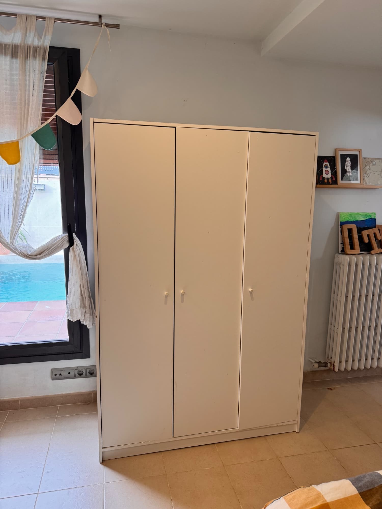 KLEPPSTAD 3 atedun armairua, zuria, 117x55x176 cm