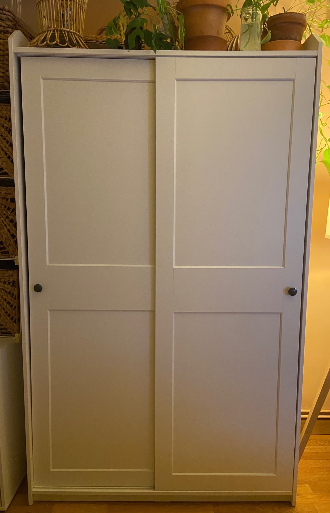 HAUGA armari amb portes corredisses, blanc, 118x55x199 cm