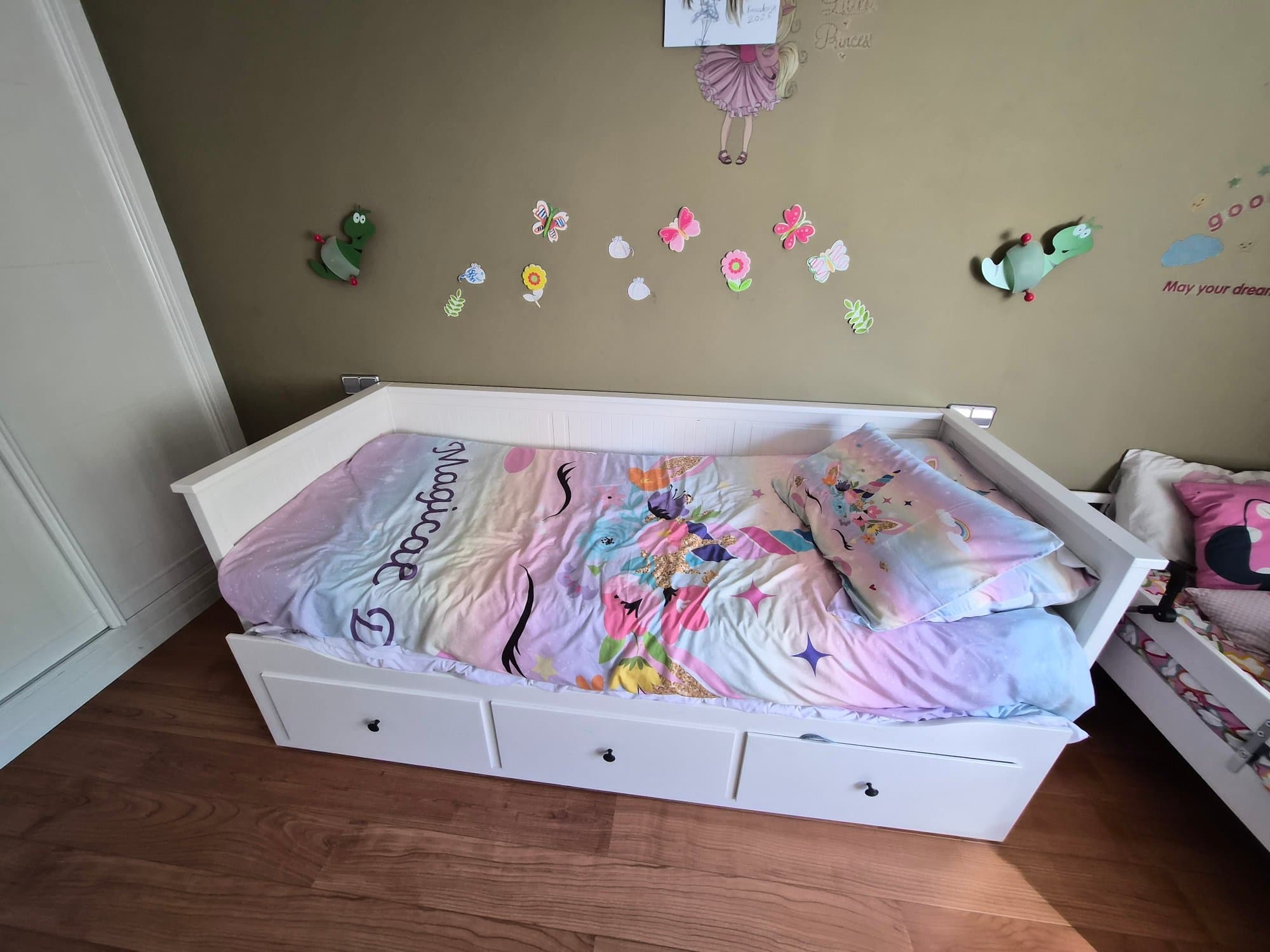 DIVAN HEMNES logelako altzariak, 3 unitat. sorta, tindu zuria, 80x200 cm