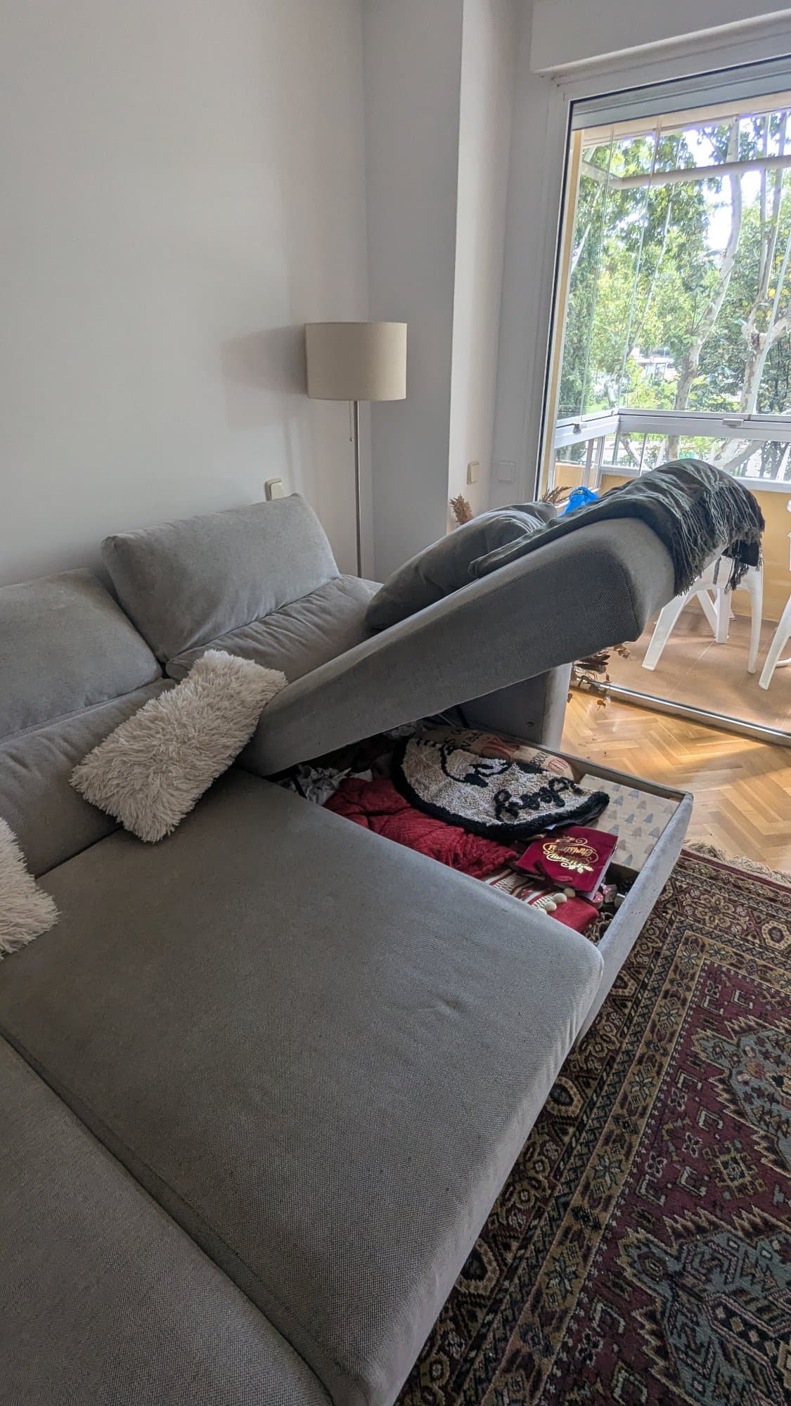 ESKILSTUNA CHAISLONG 3-seat sofa, with chaise longue/Tallmyra white/black