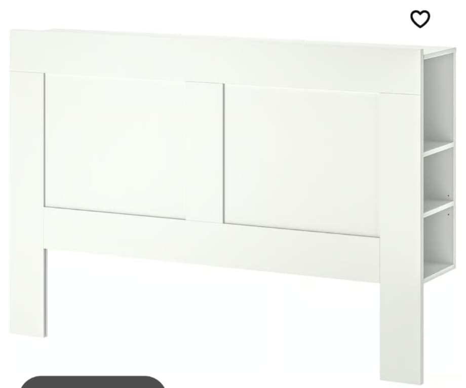 BRIMNES capçal compartiment emmagatzematge, blanc, 140 cm