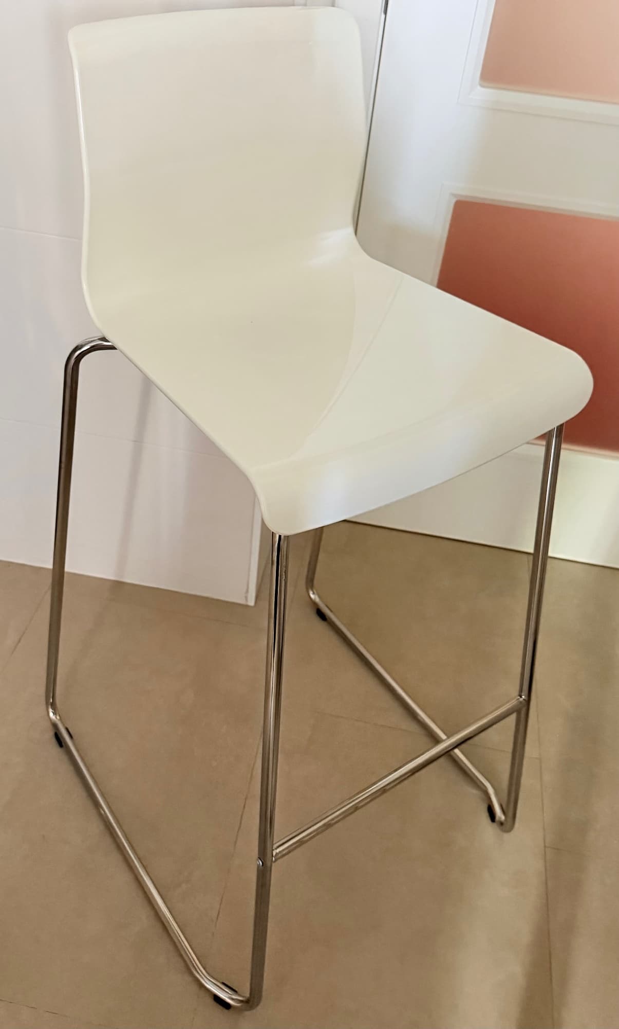 GLENN tallo alto, altura de mesado branco/cromado, 66 cm