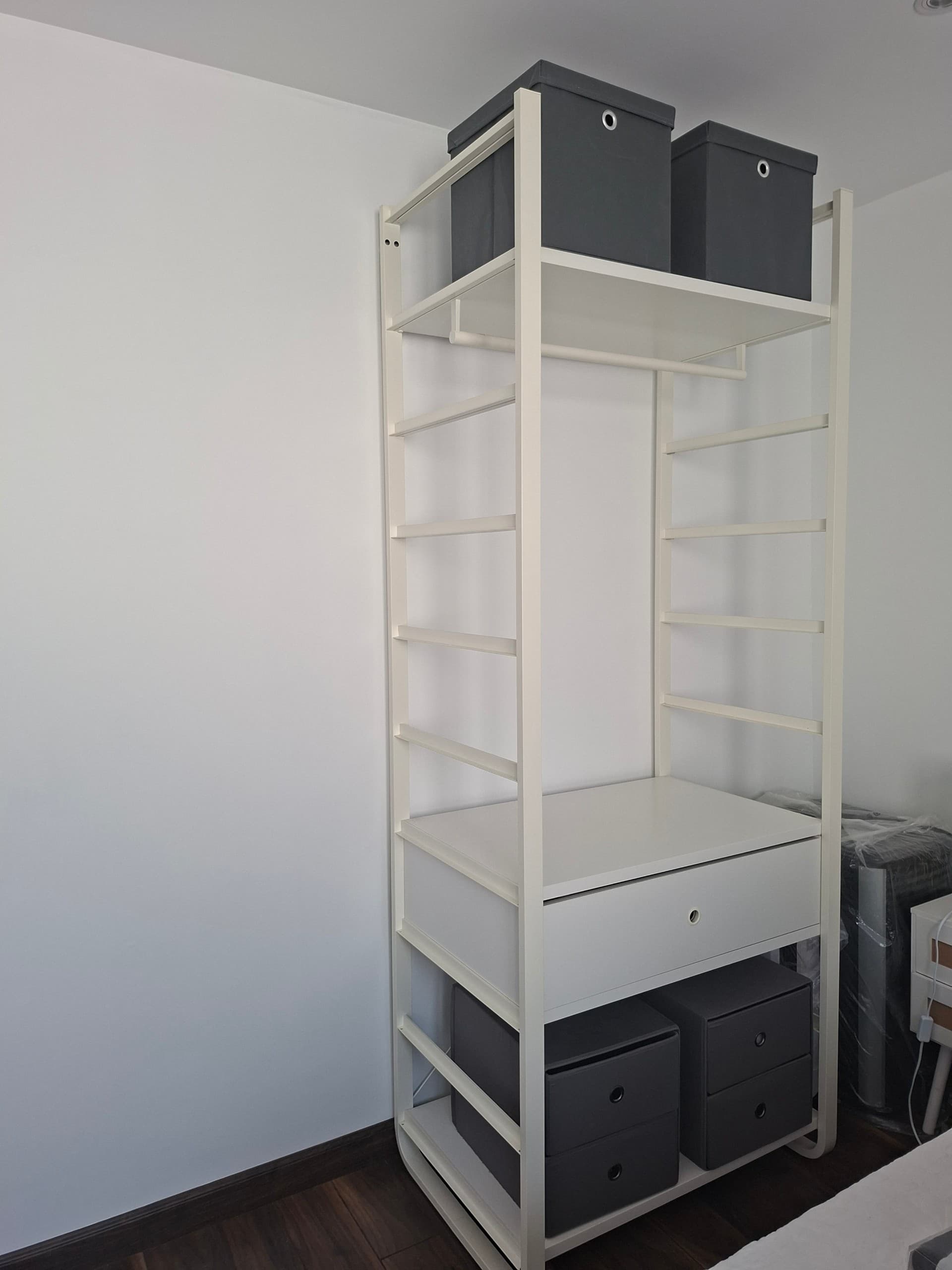 ELVARLI combinació d'armari, blanc, 84x55x216 cm