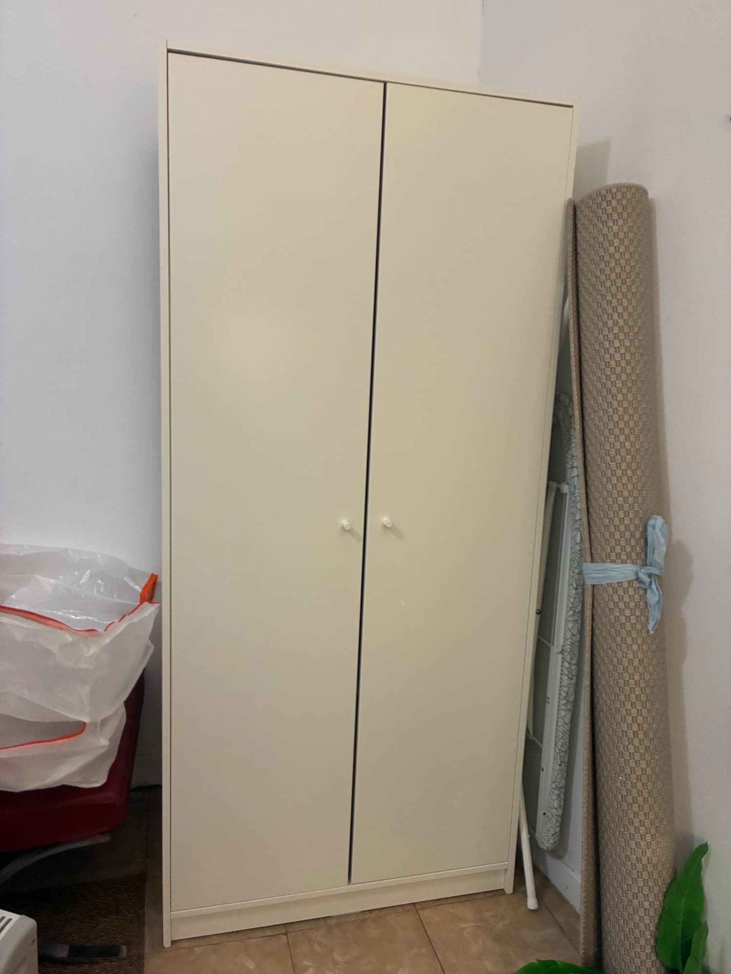 KLEPPSTAD wardrobe with 2 doors, white, 79x55x176 cm