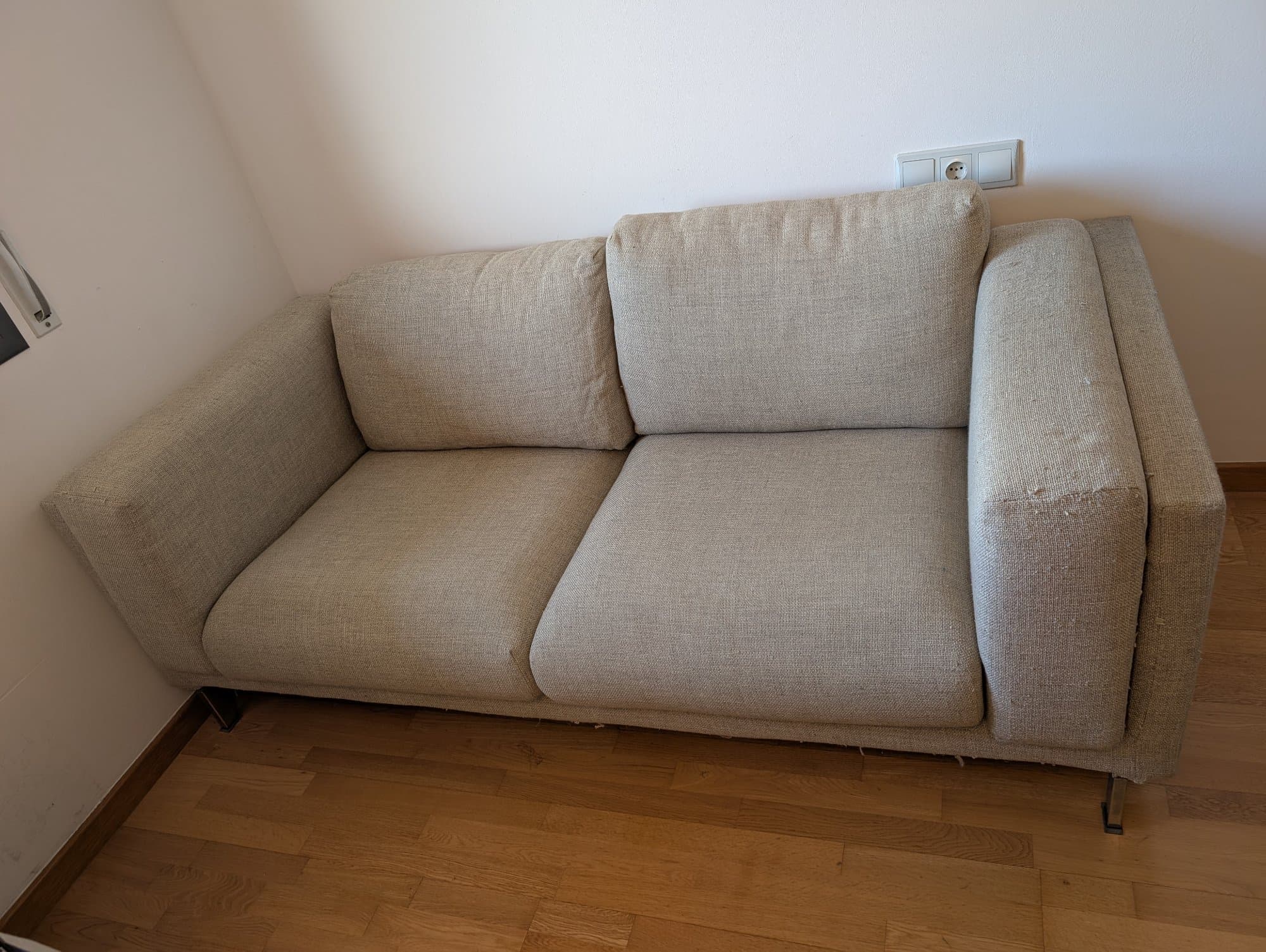 NOCKEBY funda para sofá de 2 plazas, Lejde beige oscuro