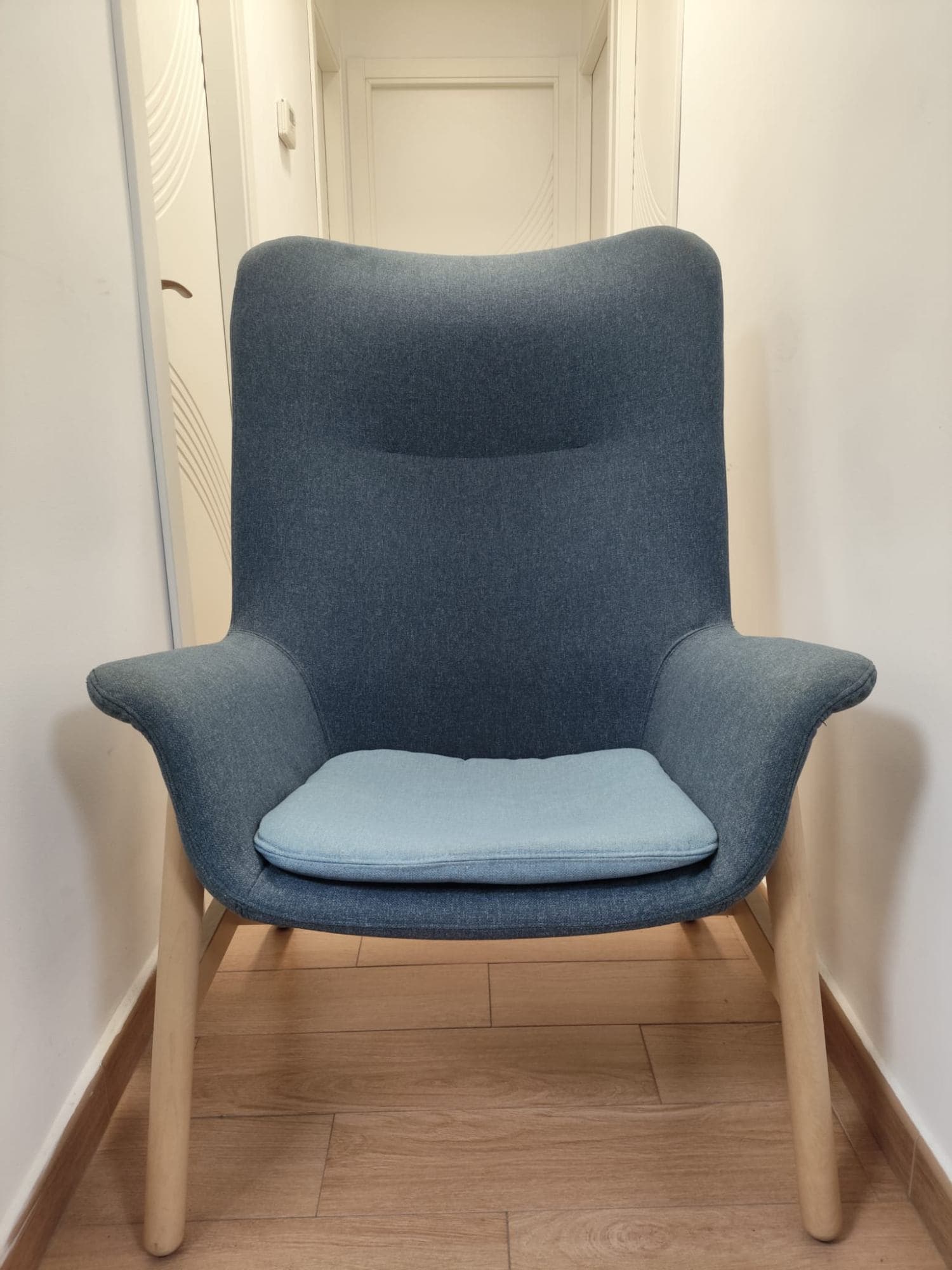VEDBO high-back armchair, Gunnared dark grey