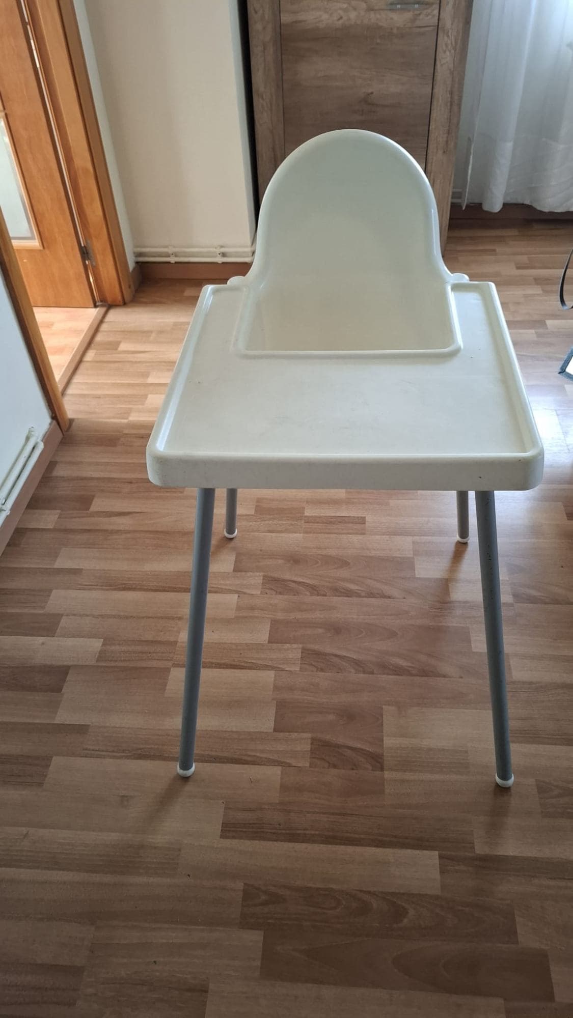 ANTILOP highchair with tray, white/white