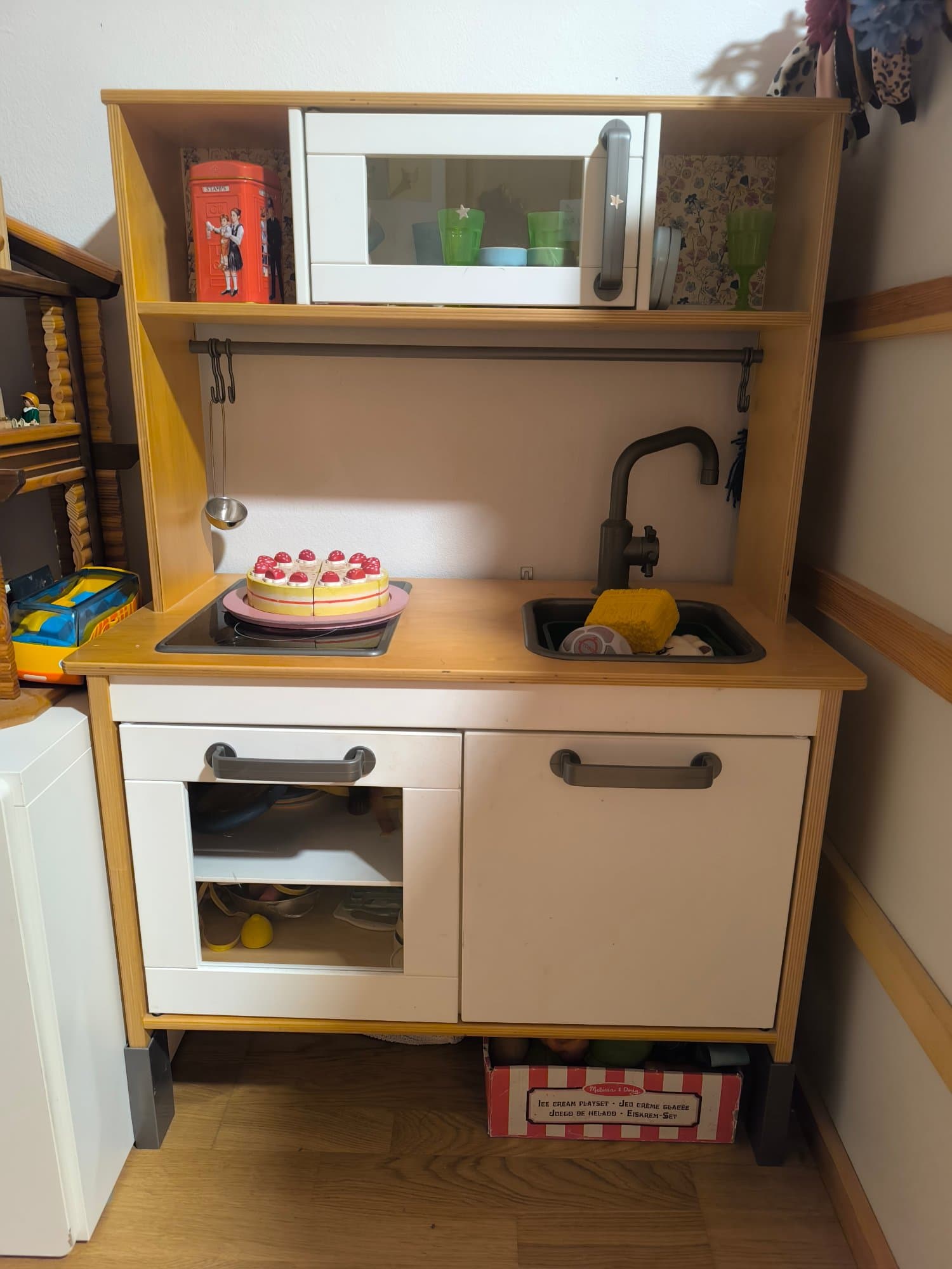DUKTIG play kitchen, birch, 72x40x109 cm