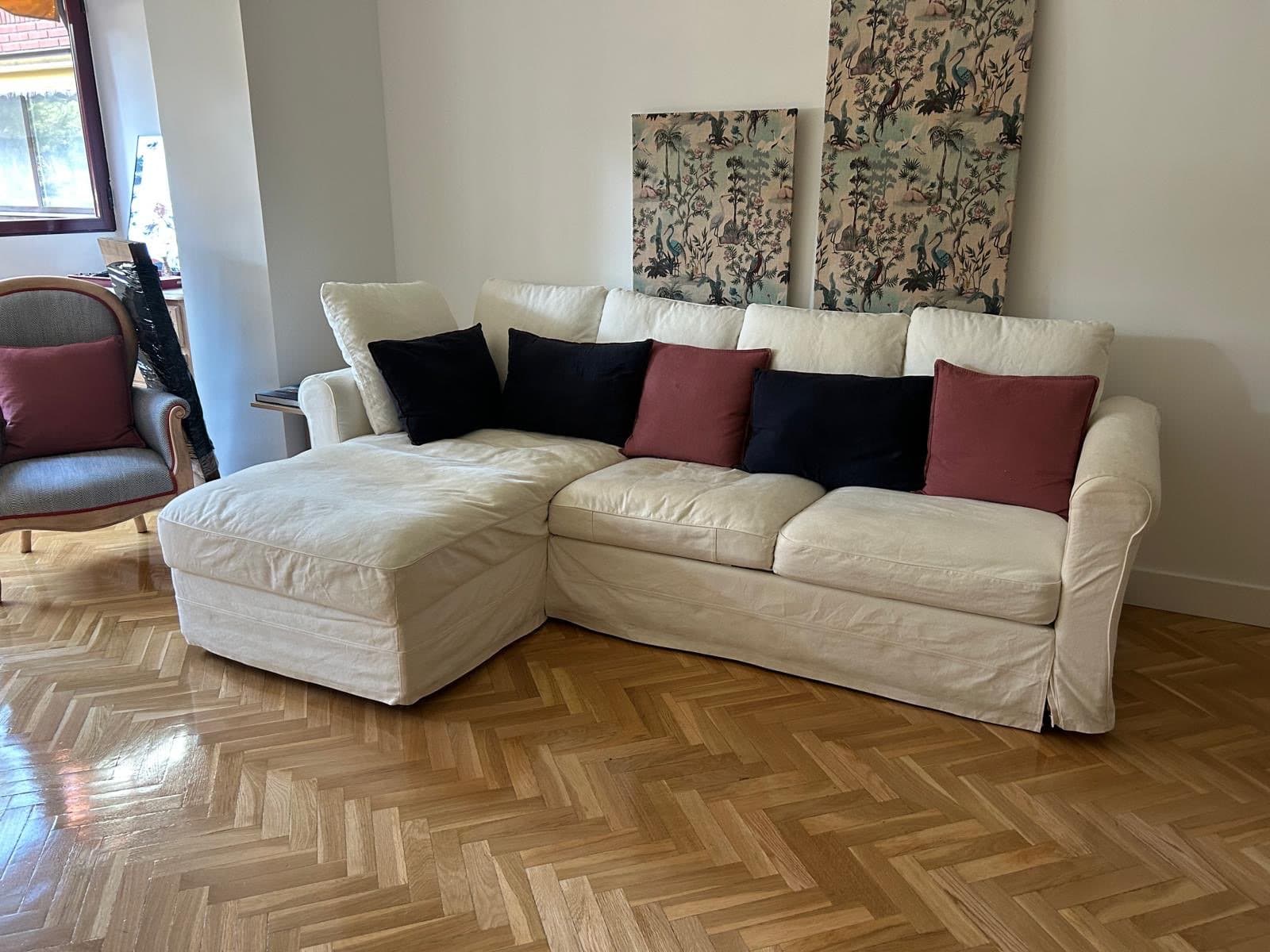 GRÖNLID sofá cama 3+chaiselongue, Inseros branco