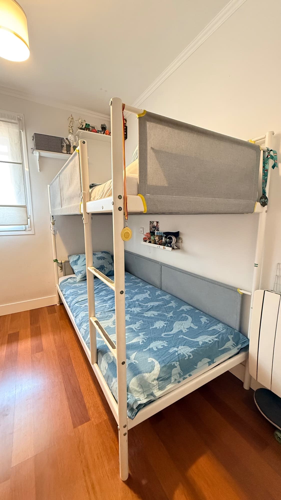 VITVAL bunk bed frame, white/light grey, 90x200 cm